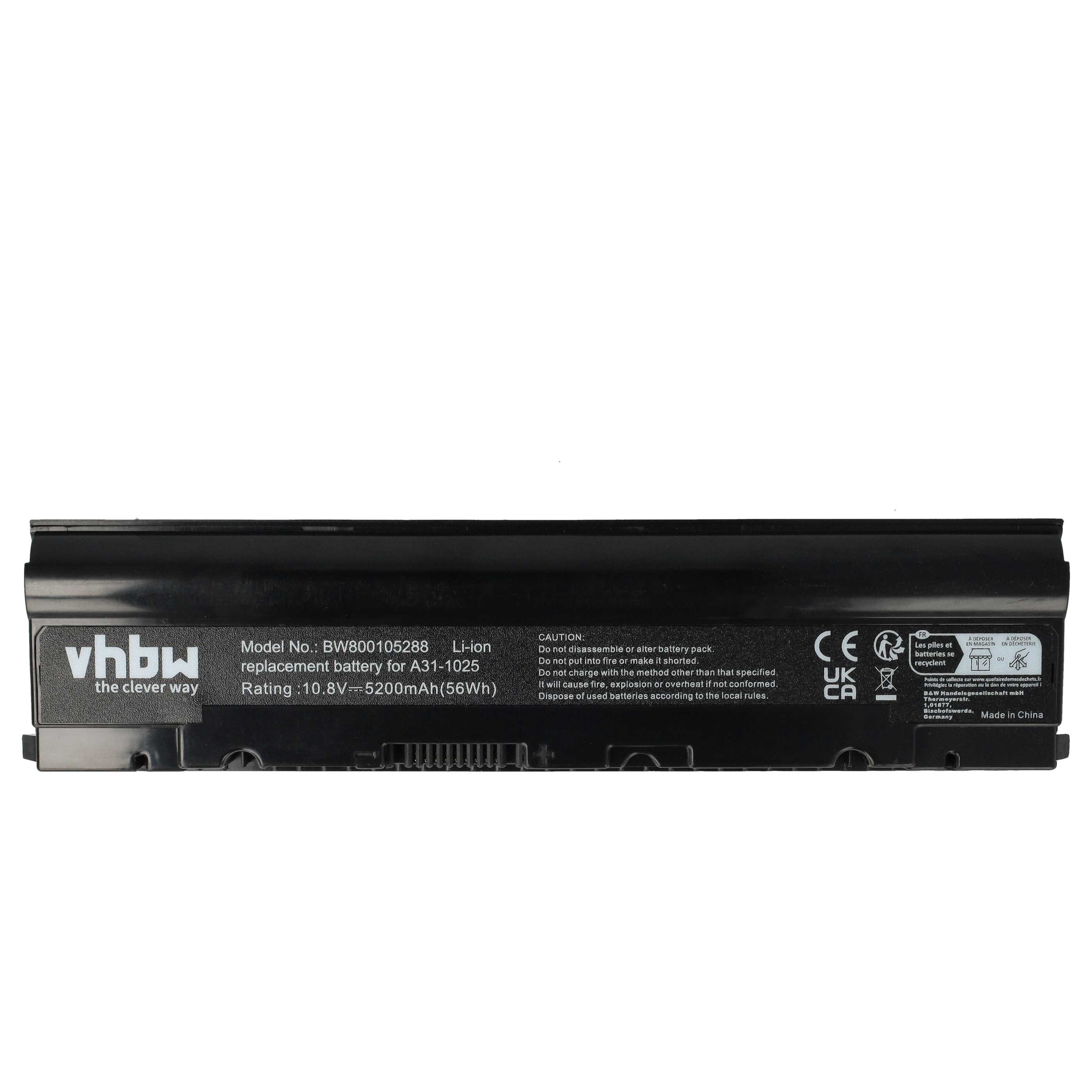 Akumulator do laptopa zamiennik Asus A31-1025, A32-1025 - 5200 mAh 10,8 V Li-Ion, czarny
