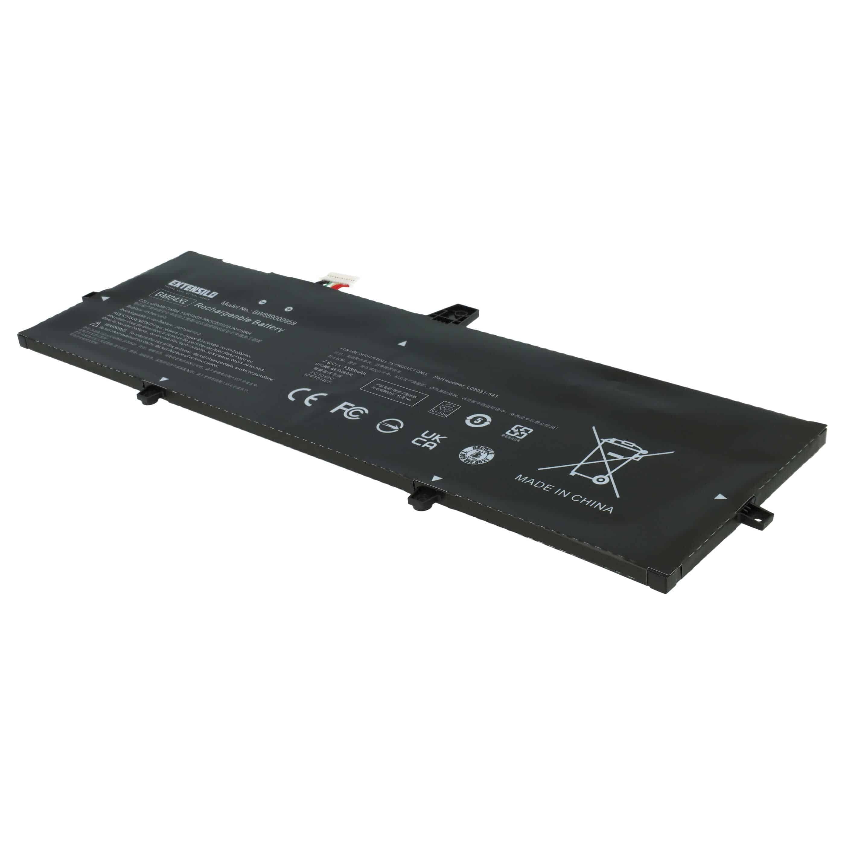 Batterie remplace HP HSTNN-DB8L, BM04XL, BM04056XL, HSTNN-UB7L pour ordinateur portable - 7300mAh 7,6V Li-ion