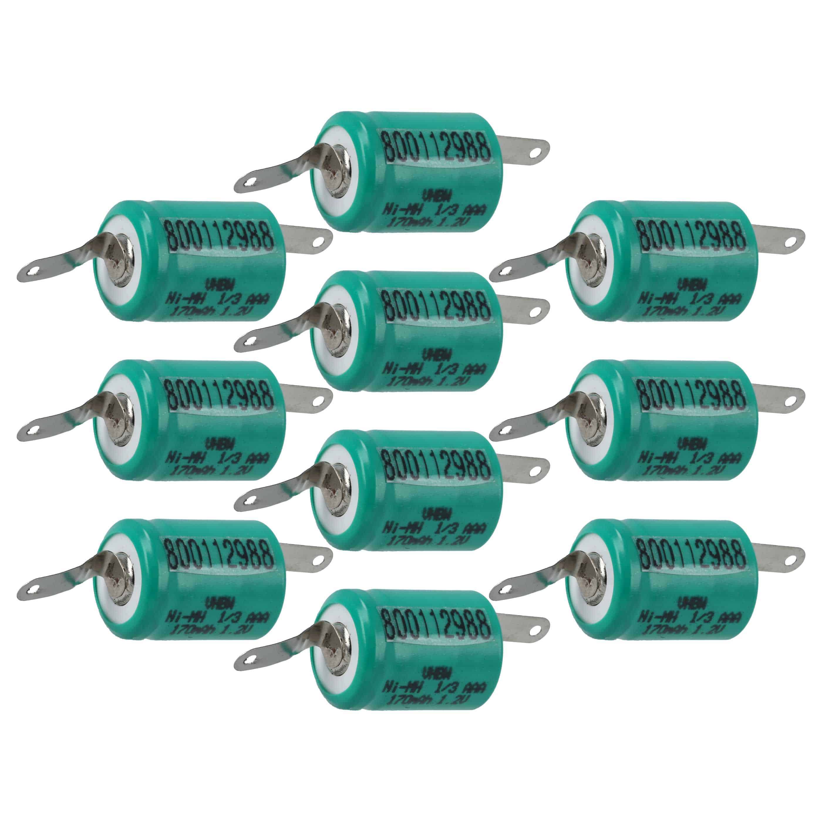 Batterie (10 pcs.) remplace 1/3AAA modèle radio-télécommandé - 170mAh 1,2V NiMH