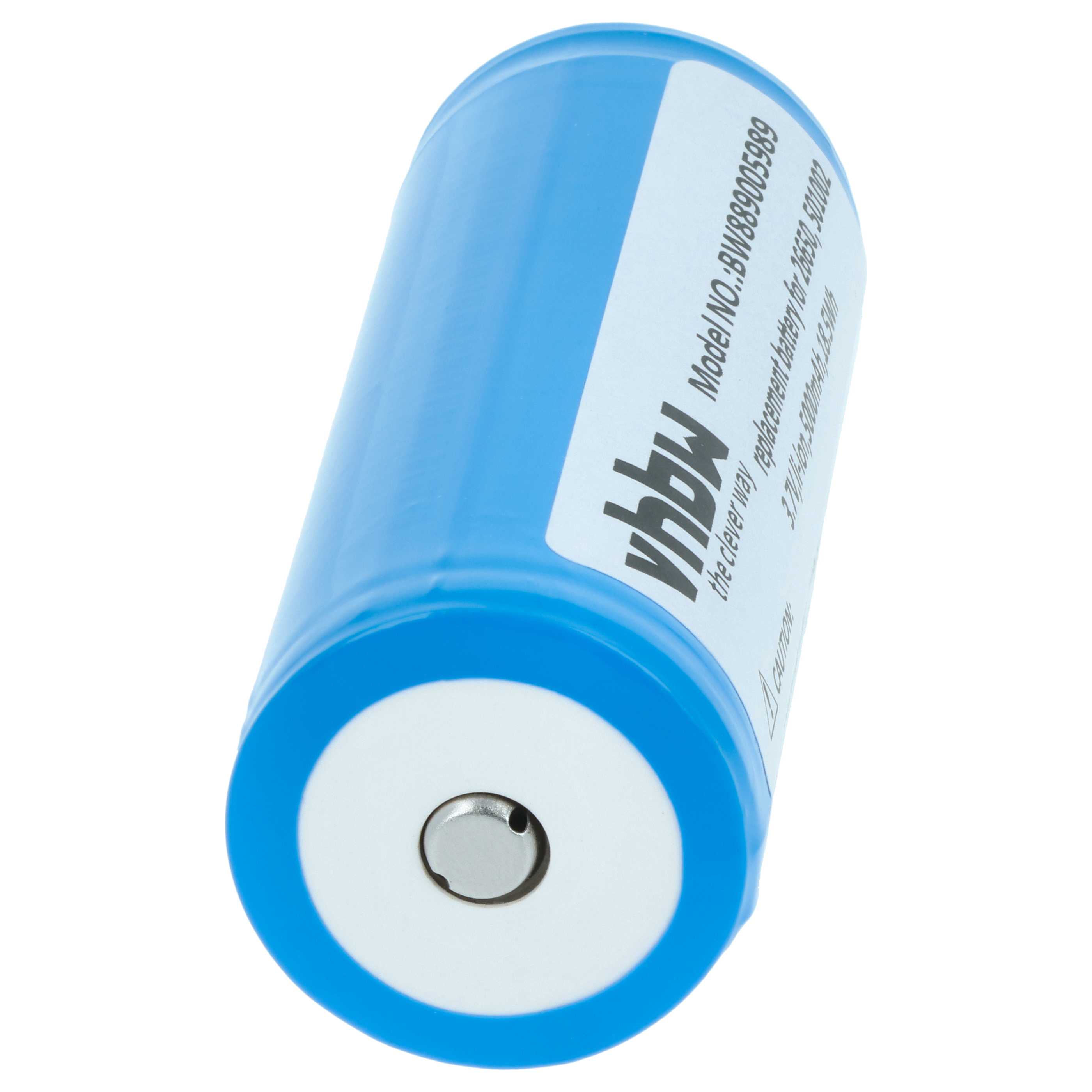 Torch - 5x Battery replaces Ledlenser 501002, 04058205009263 - 5000 mAh 3.7 V Li-Ion