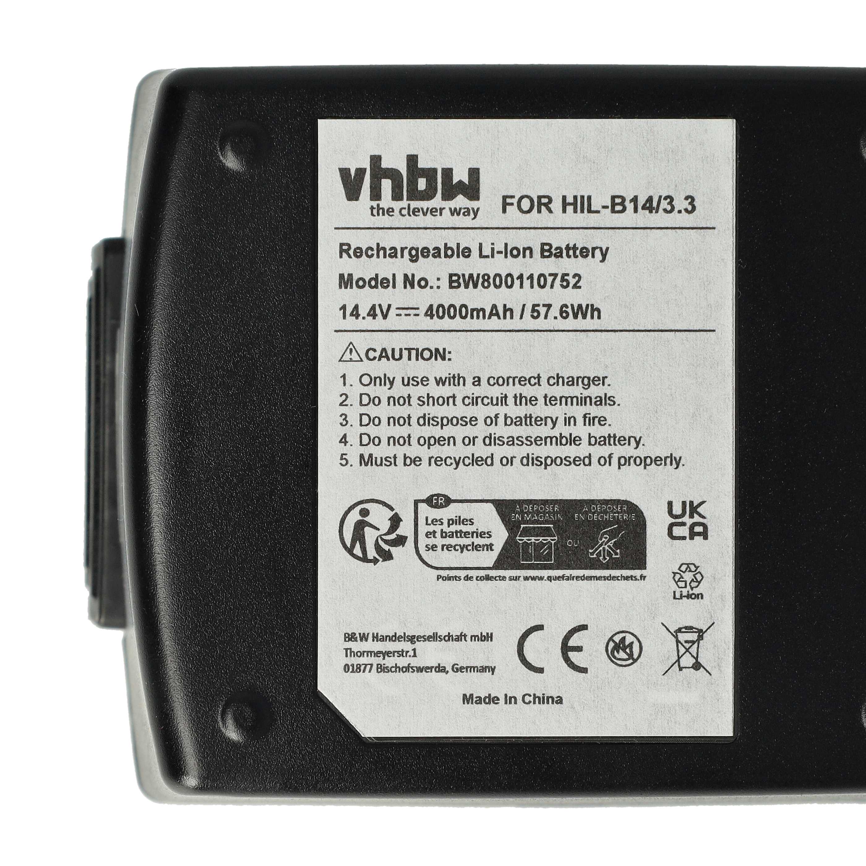 Batteria sostituisce Hilti 429788, B14/3.3, 418263 per attrezzo - 4Ah 14,4V Li-Ion