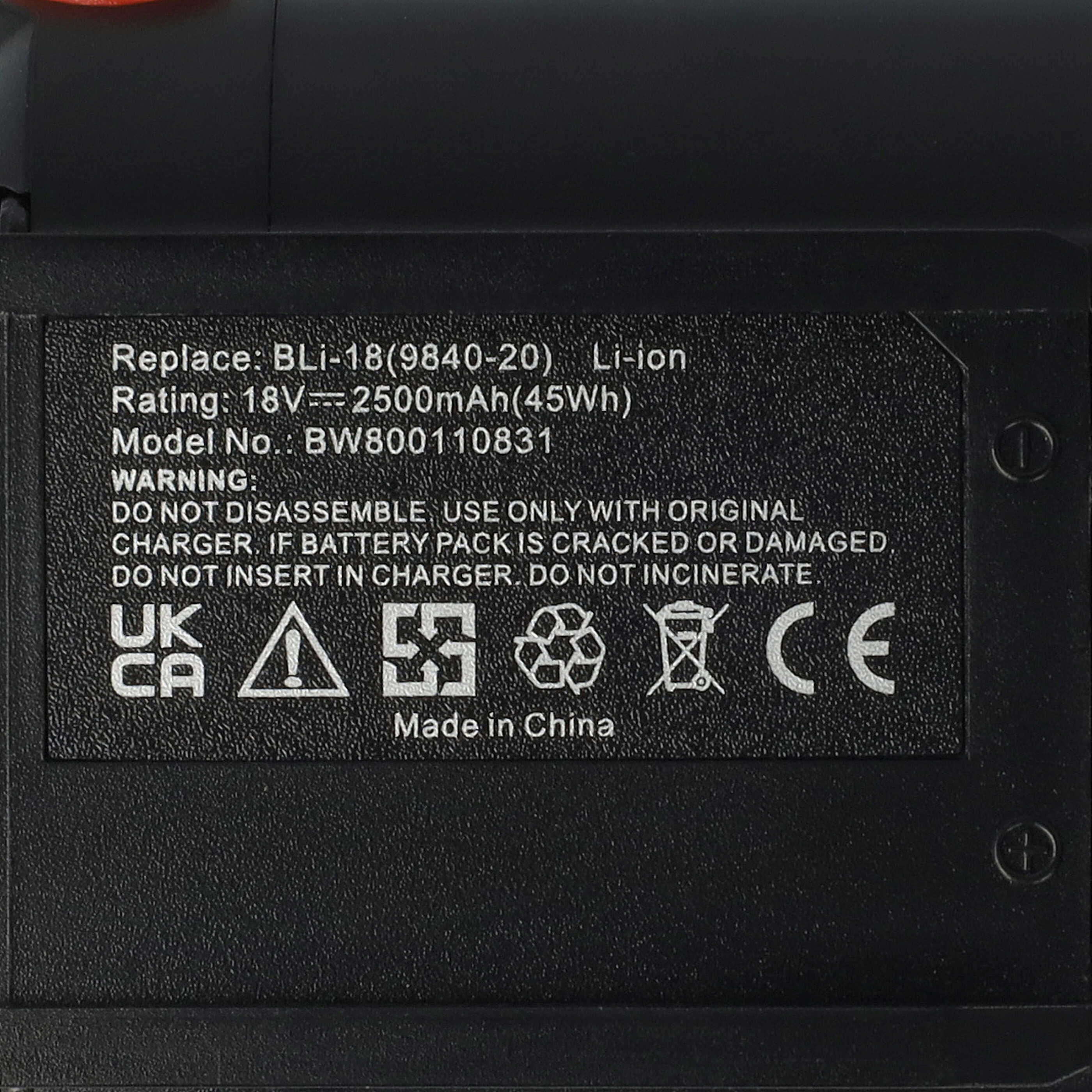 Lawnmower Battery Replacement for Gardena BLi-18, 9839-20, 9840-20 - 2500mAh 18V Li-Ion, black