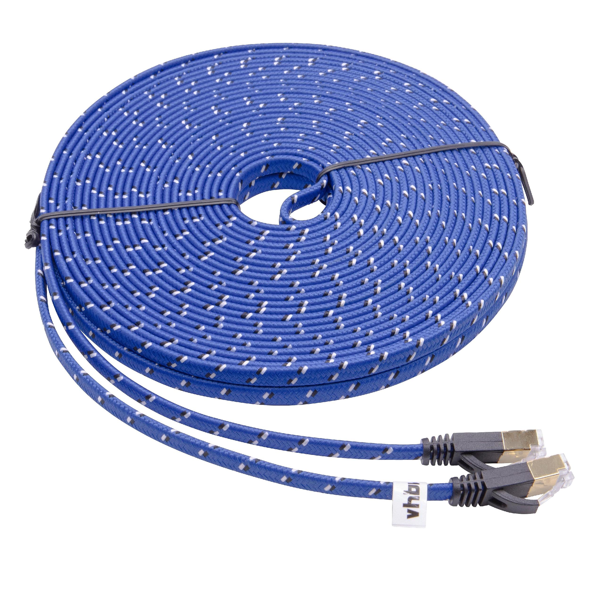 Kabel sieciowy LAN Ethernet Kabel krosowy Cat7 - płaski, 15 m, niebieski