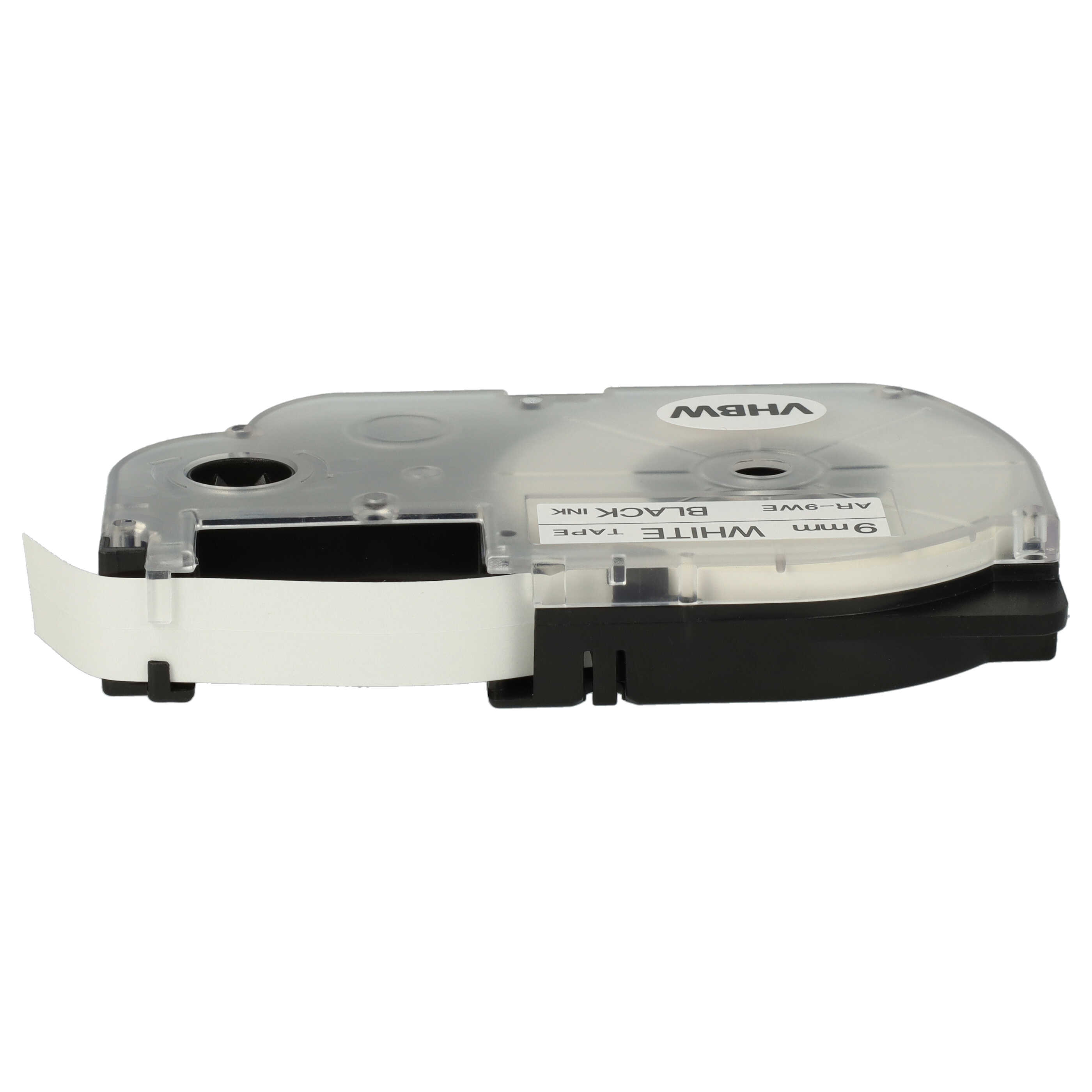 50x Label Tape replaces Casio XR-9WE1, XR-9WE - 9 mm Black to White