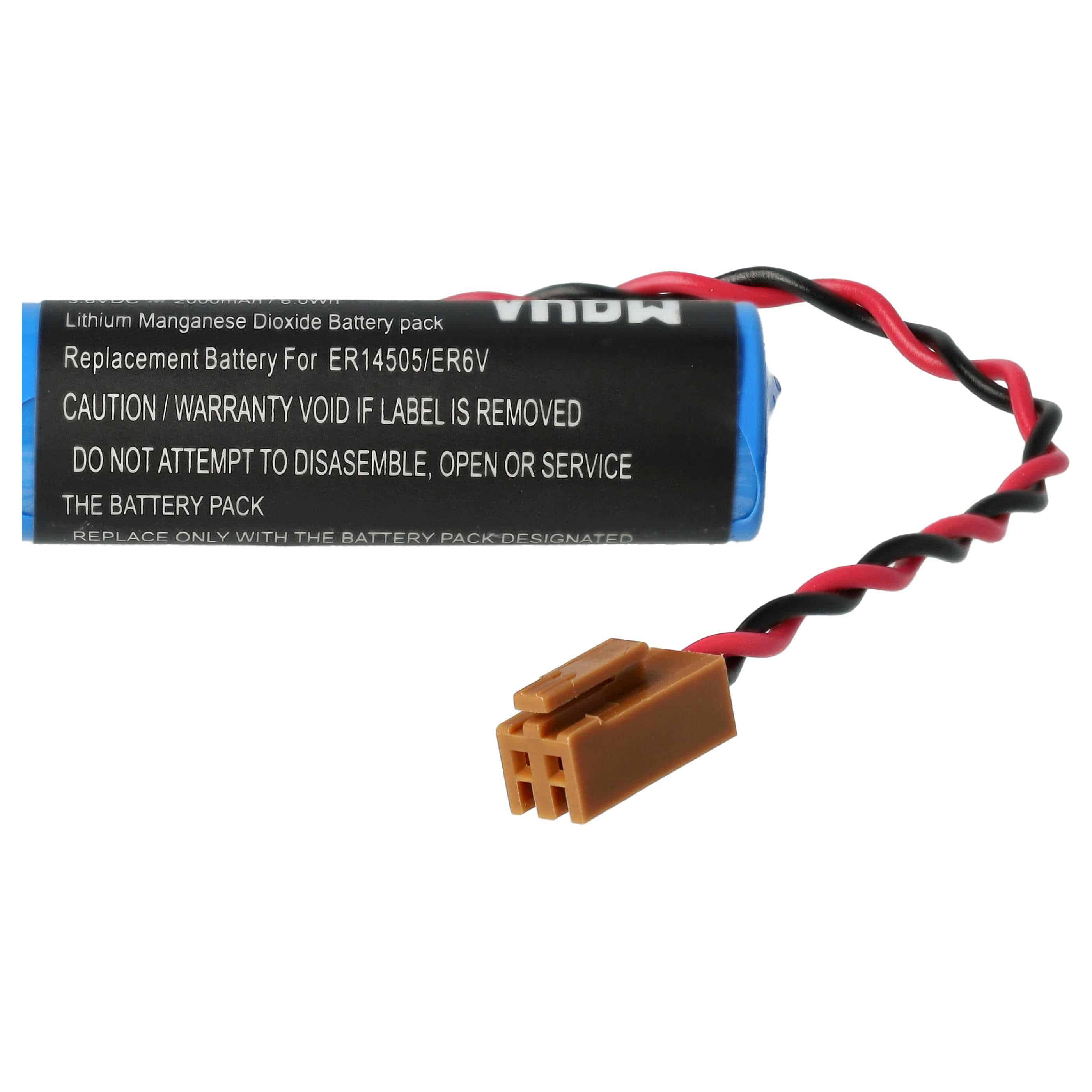 Bateria do PLC programowalnego sterownika zamiennik Toshiba ER6V, JAE2P - 2000 mAh 3,6 V Li-MnO2