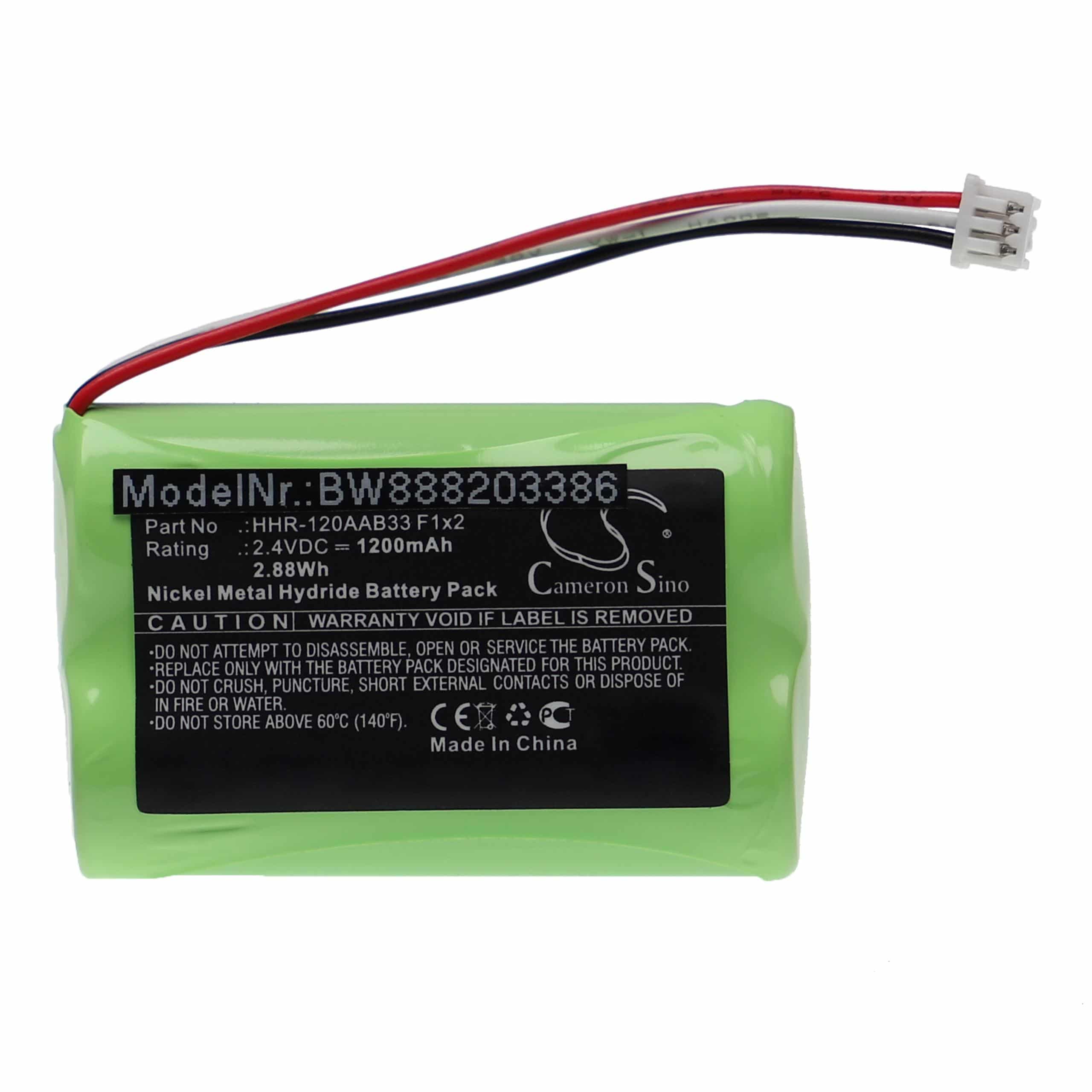 Remote Control Battery Replacement for Bang & Olufsen HHR-120AAB33 F1x2 - 1200mAh 2.4V NiMH