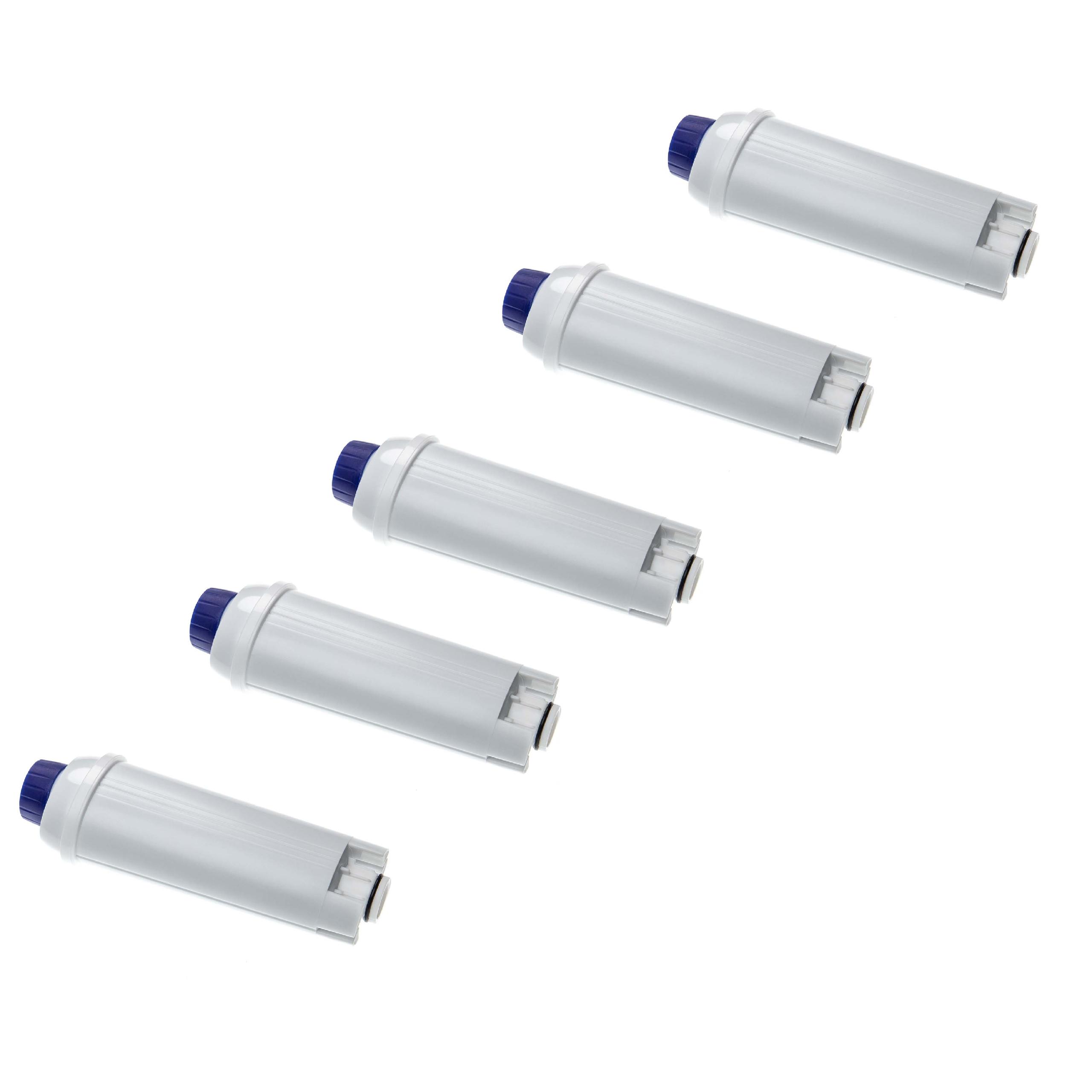 5x Water Filter replaces DeLonghi DLS C002, 8004399327252, 5513292811 for DeLonghi Coffee Machine - White