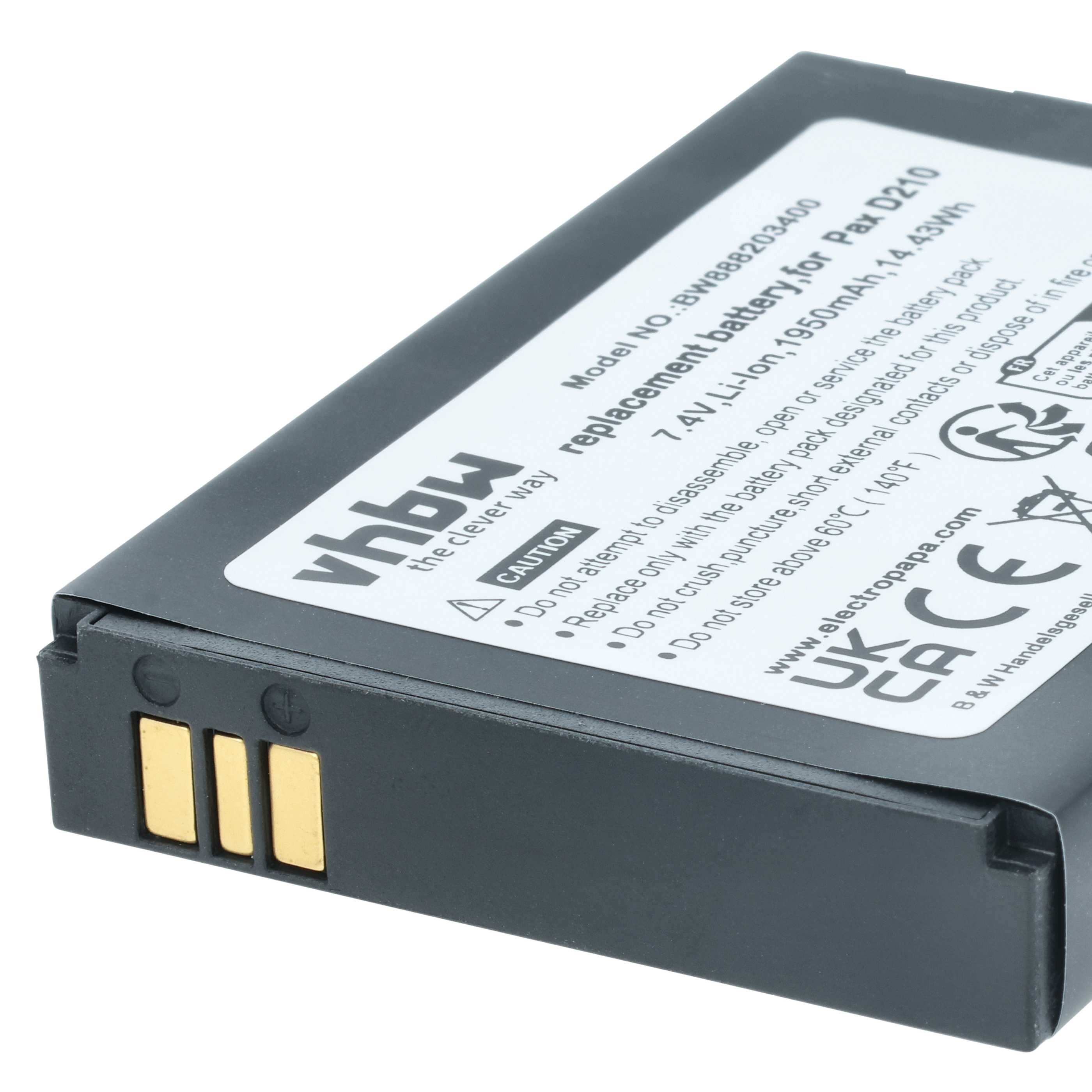 5x Batteries remplace Pax IS524, IS133 pour scanner de code-barre Pax - 1750mAh 7,4V