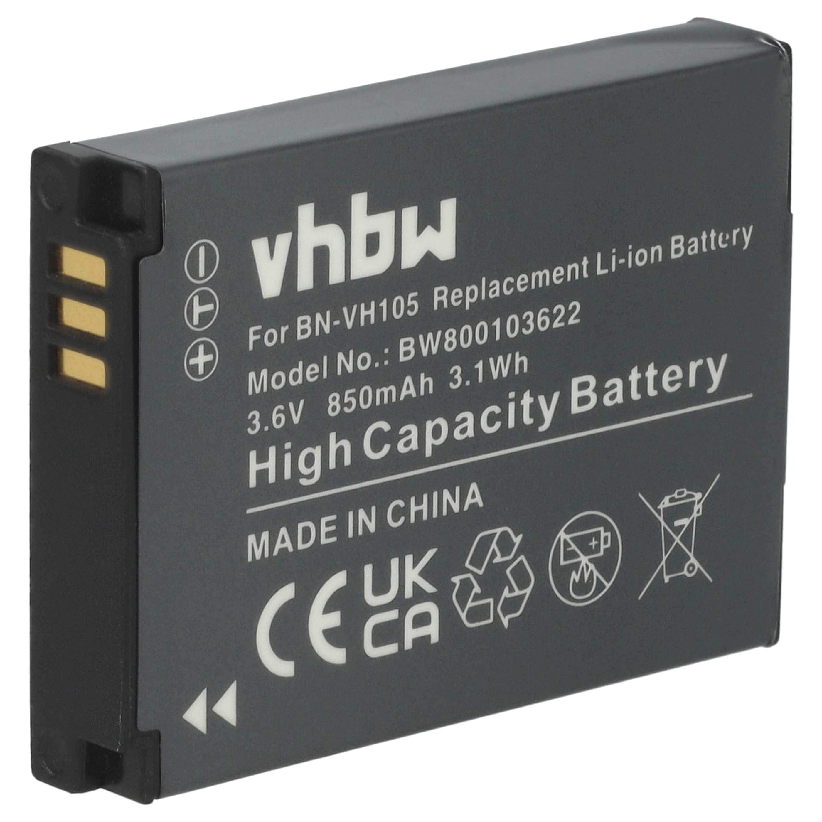 Videocamera Battery replaces JVC BN-VH105 - 850 mAh 3.6 V Li-Ion