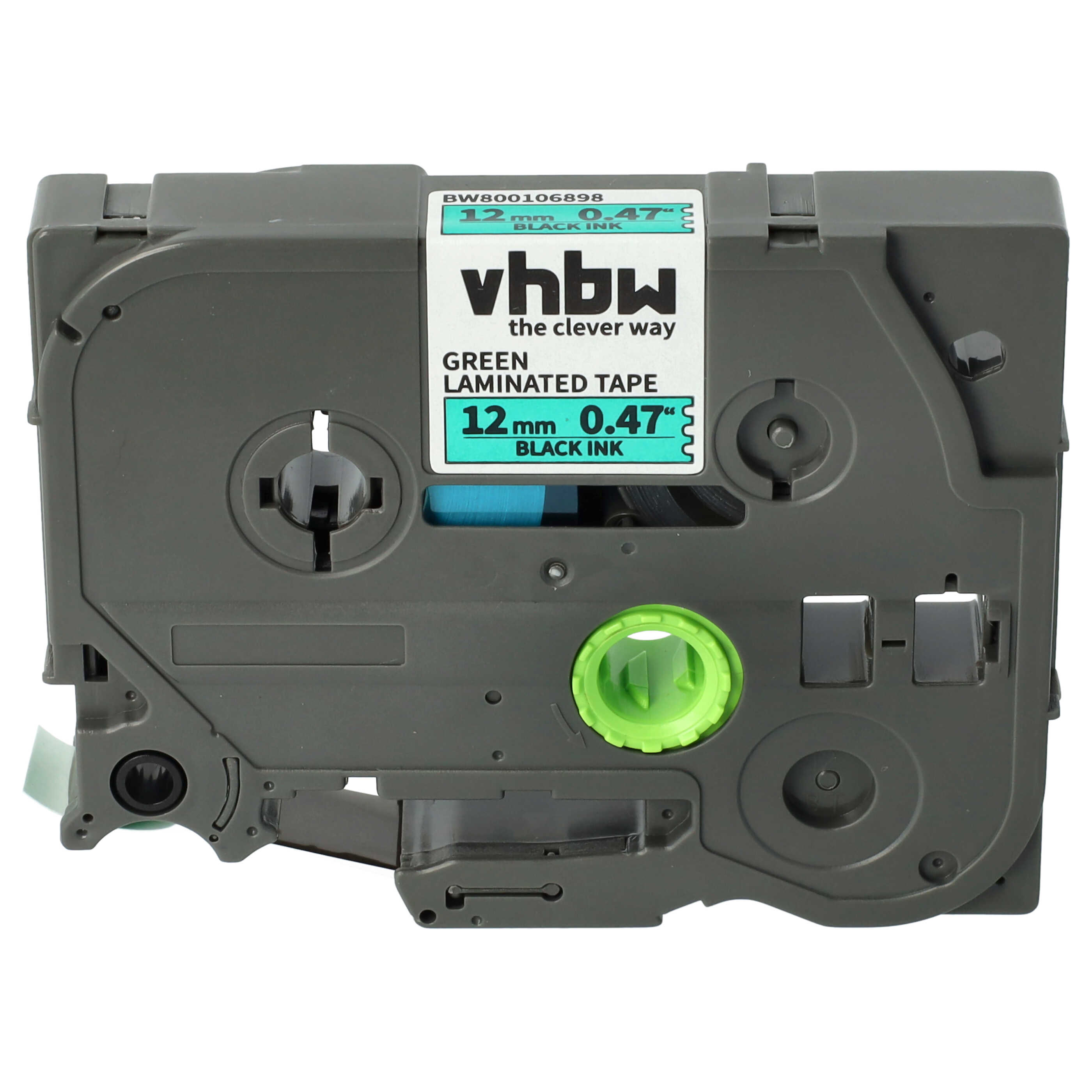Cassette à ruban remplace Brother TZE-731, TZ-731 - 12mm lettrage Noir ruban Vert