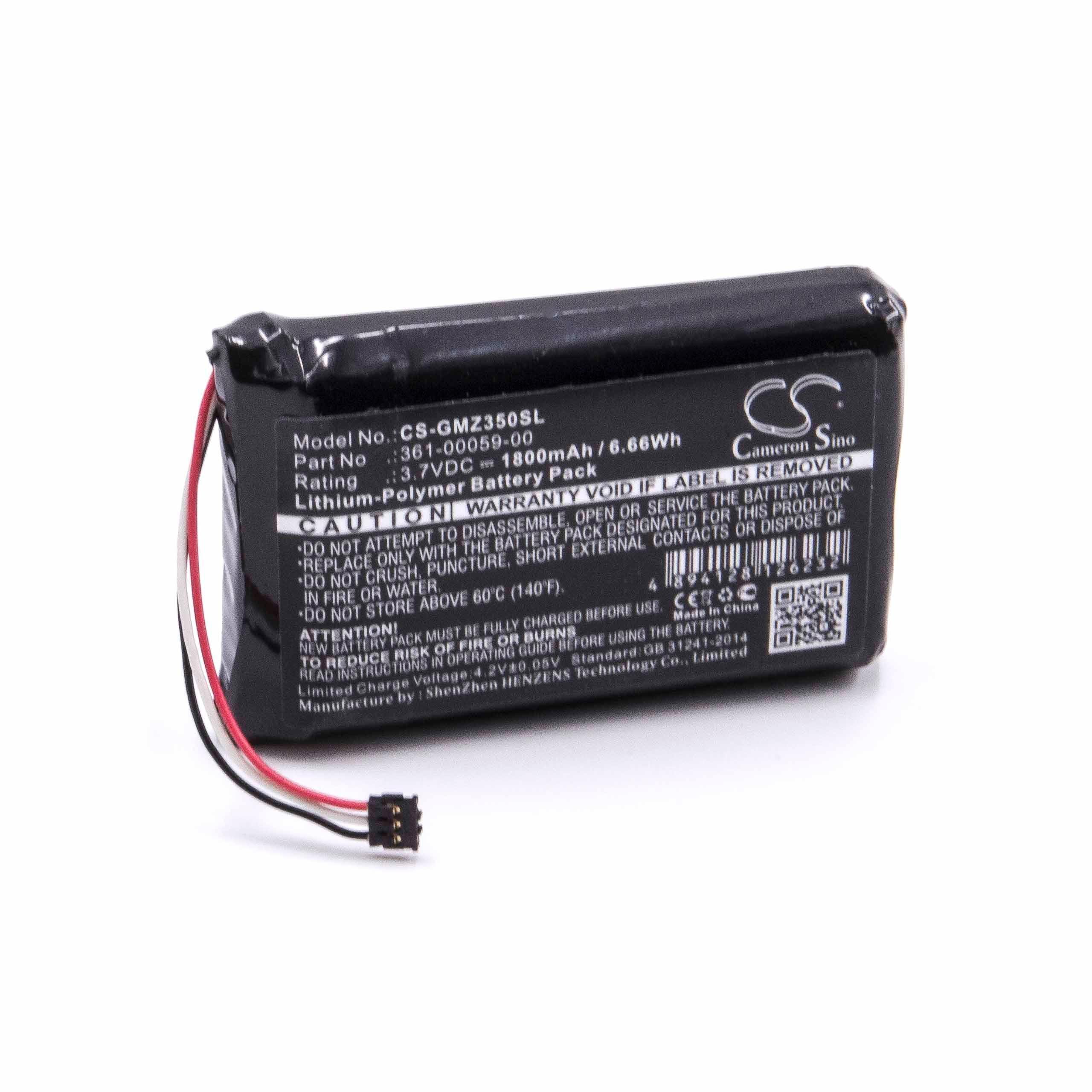 Batería reemplaza Garmin 361-00059-00, 020-00218-05, 010-01043-01 para GPS Garmin - 1800 mAh 3,7 V Li-poli