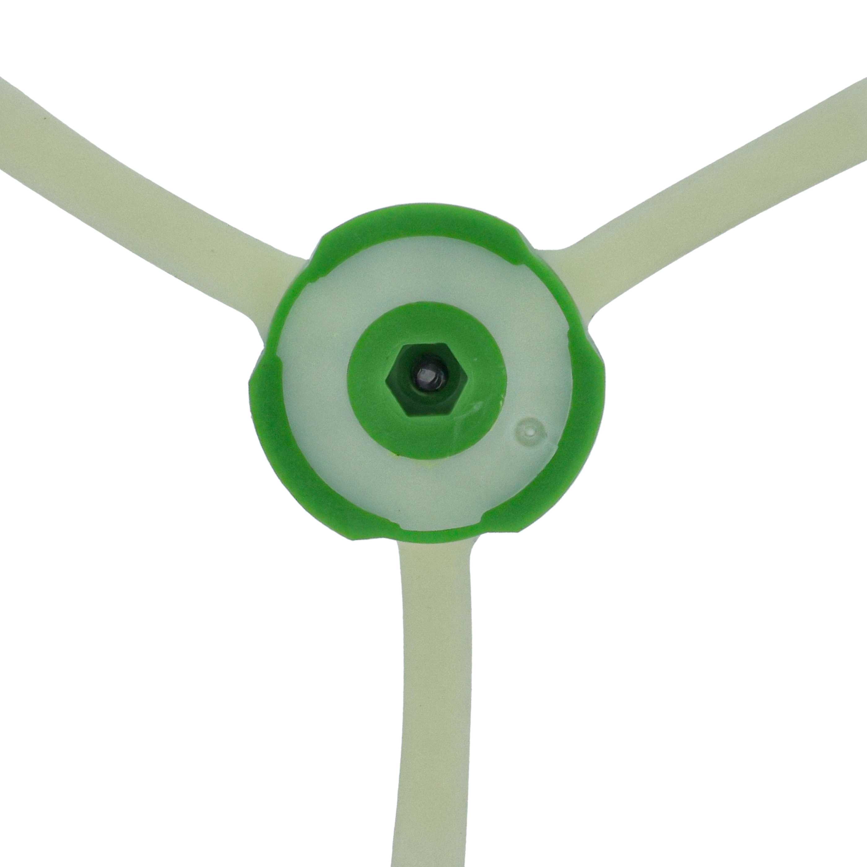 Side Brush suitable for iRobot Roomba E5, E6, E7, i7 Robot Vacuum Cleaner - 3-armed, white, green