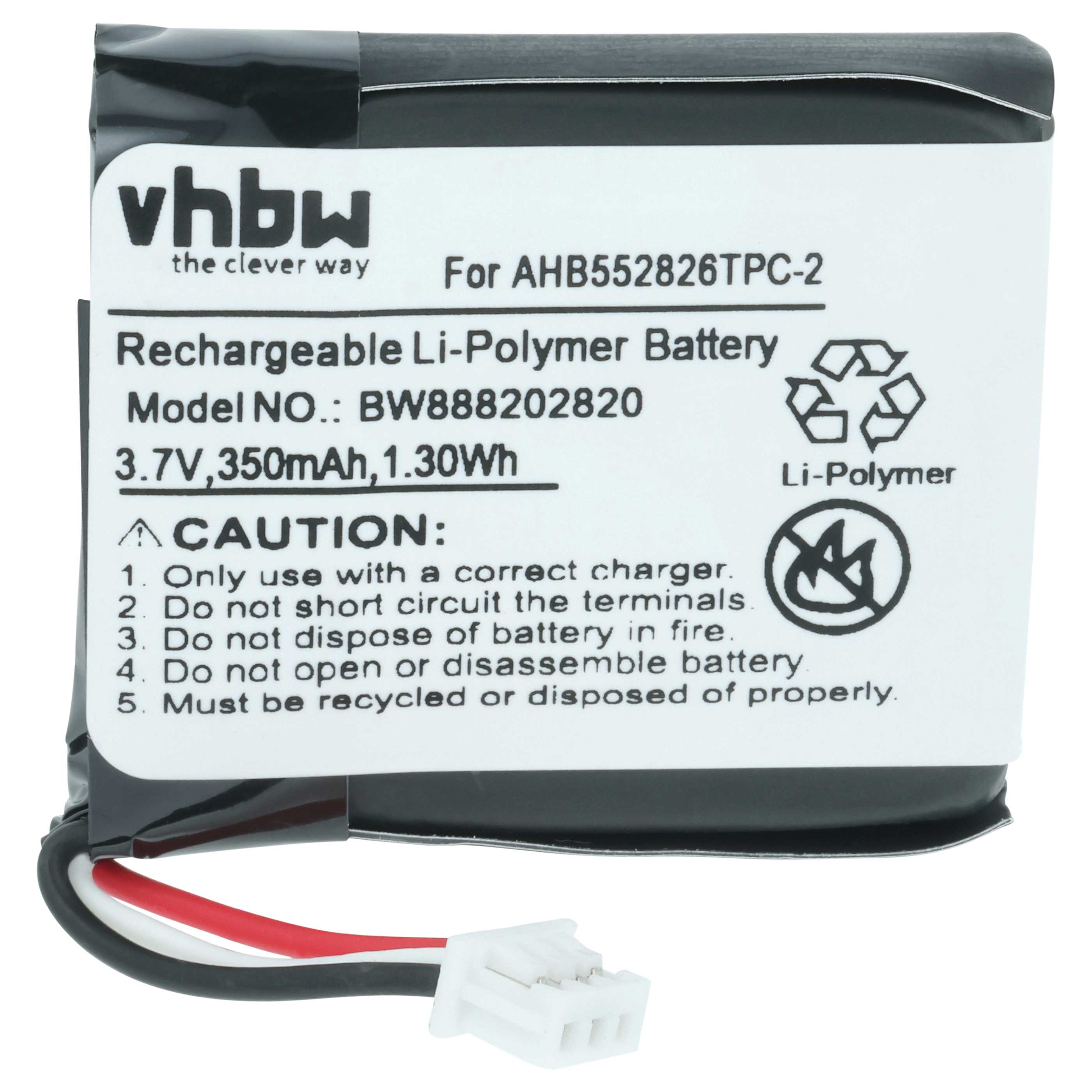 Akumulator do słuchawek bezprzewodowych zamiennik Sennheiser AHB552826TPC-2 - 350 mAh 3,7 V LiPo