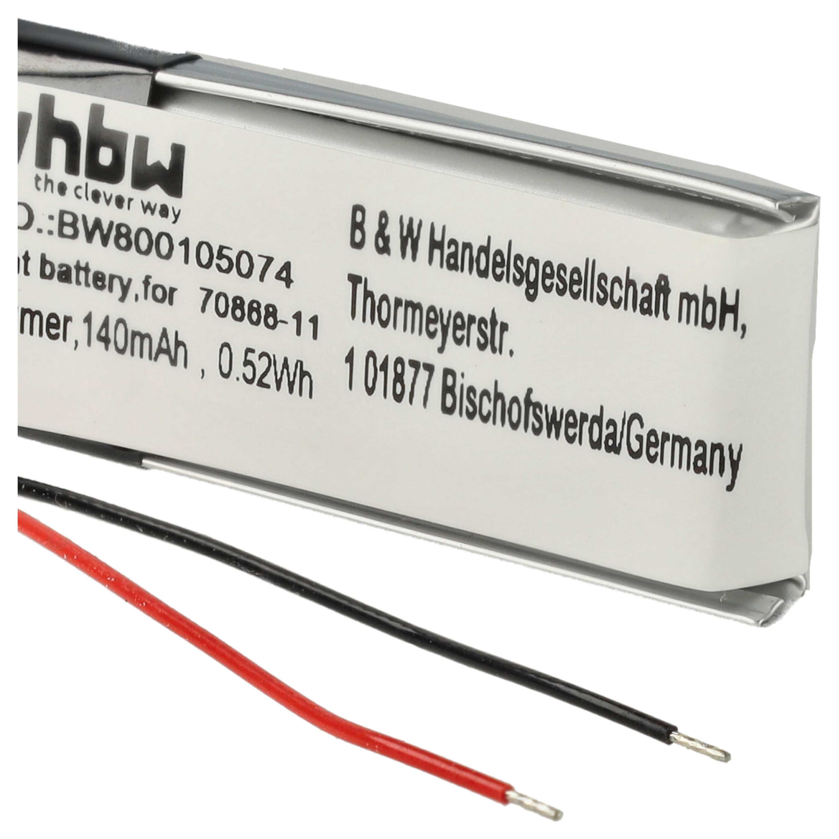 2x Akumulator do słuchawek bezprzewodowych zamiennik Jabra AHB371030PA, 73366-01, 70868-1 - 140 mAh 3,7 V LiPo