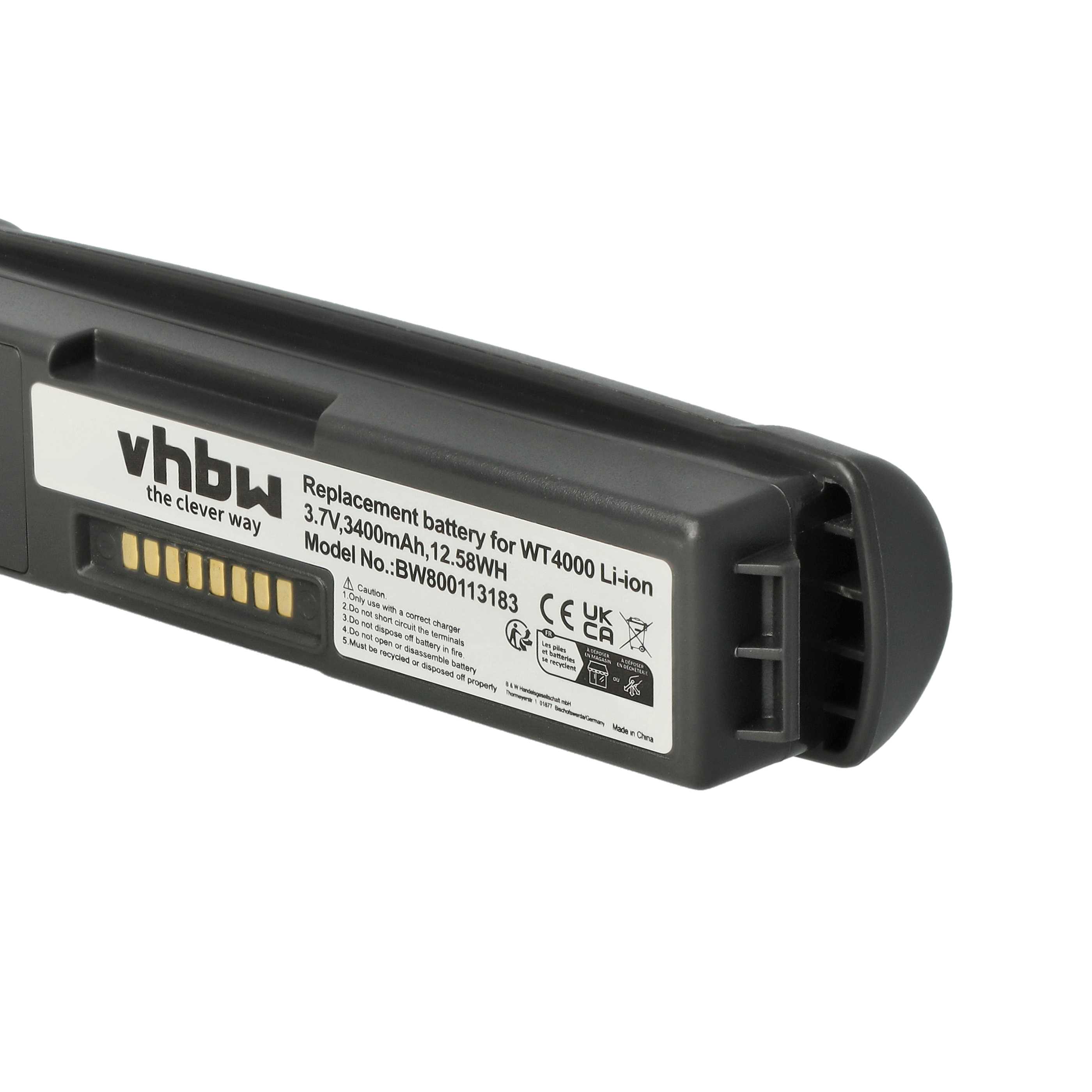 5x Batteria sostituisce Symbol 55-000166-01, 82-90005-03 per barcode scanner Symbol - 3400mAh 3,7V Li-Ion