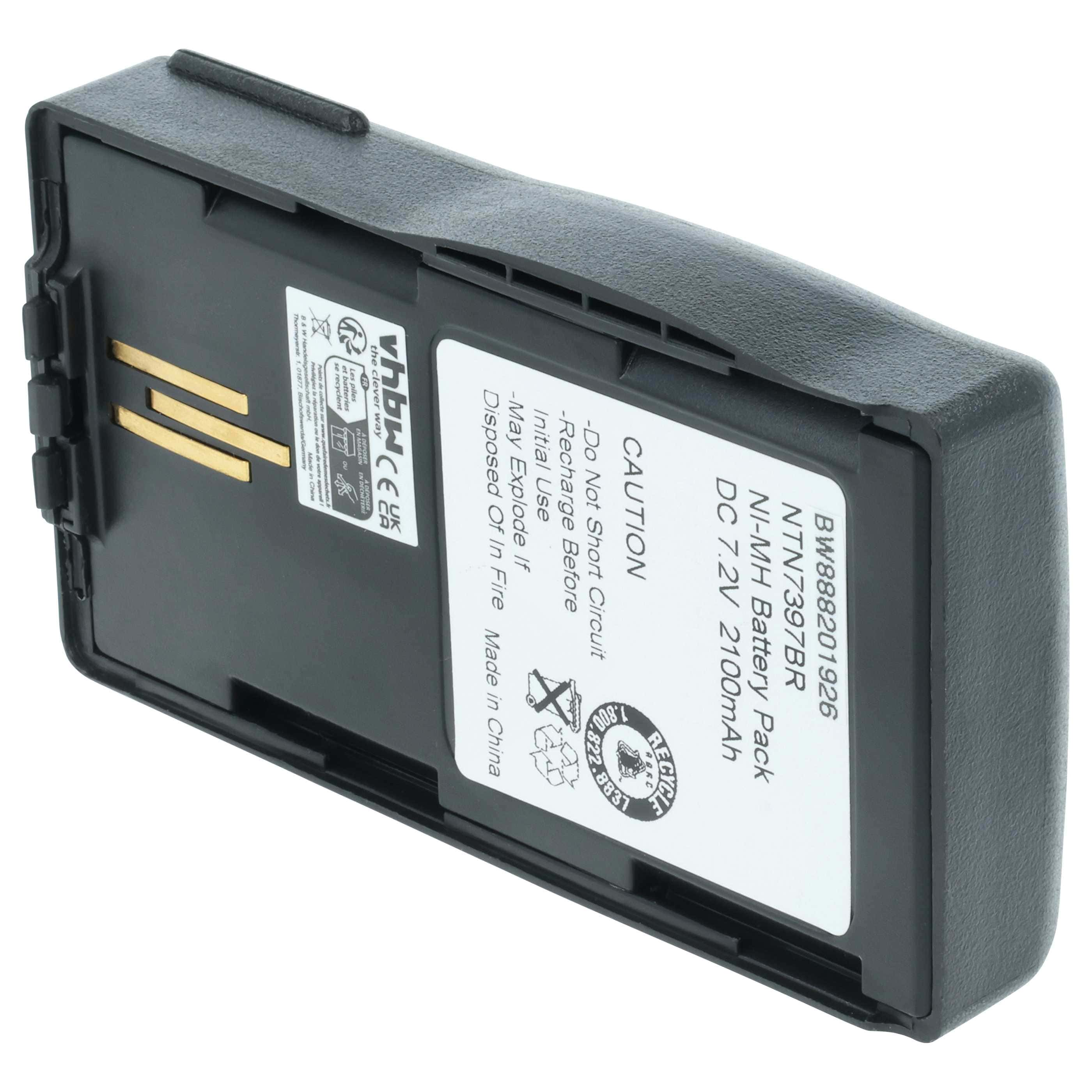 Radio Battery replaces Motorola NTN7394, NTN7394AR, NTN7394A, NTN7394B, NTN7394AS - 2100 mAh 7.2 V NiMH