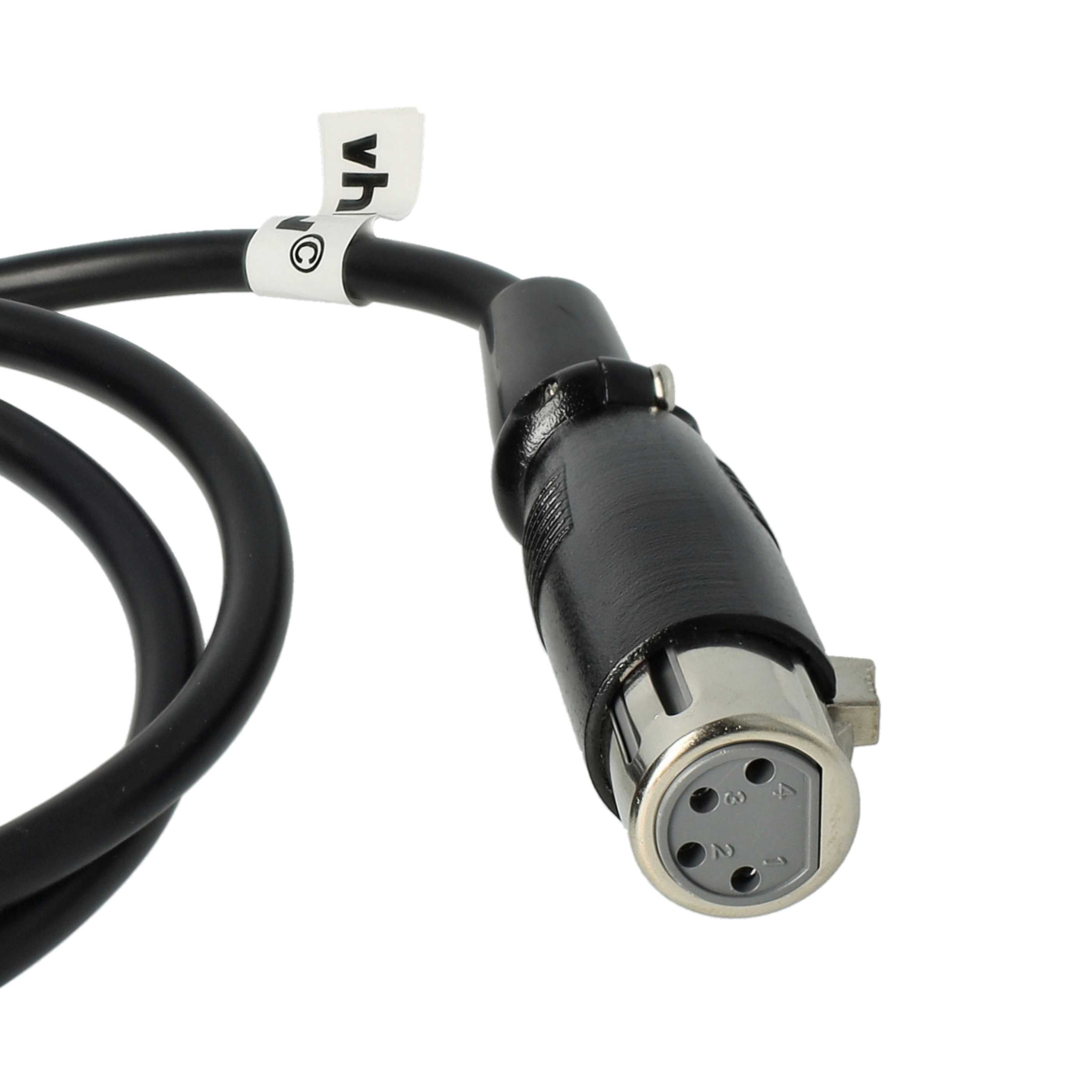 vhbw XLR Extension Lead for Various Applications - XLR Connector to XLR Socket Adapter, 4-Pin, 120cm, Black (M