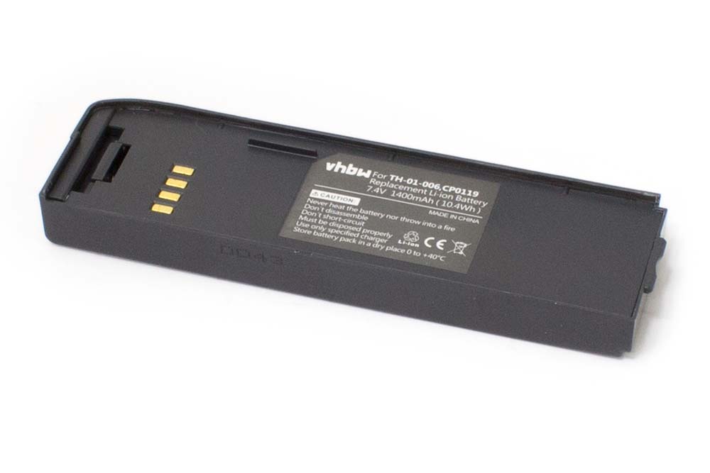 Batterie remplace Ascom CP0119, TH-01-006 pour téléphone portable satellite - 1400mAh, 7,4V, Li-ion