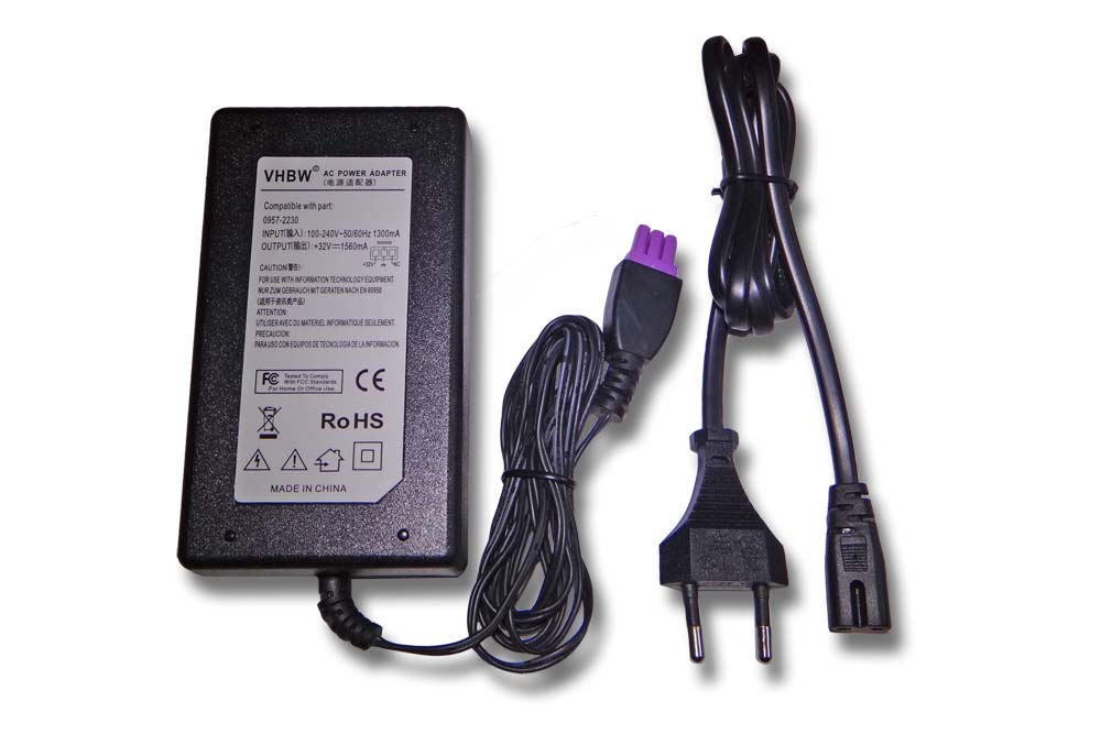 Mains Power Adapter replaces HP 0957-2259, 0957-2271, 0950-4476, 0957-2105, 0957-2230 for Printer - 200 cm
