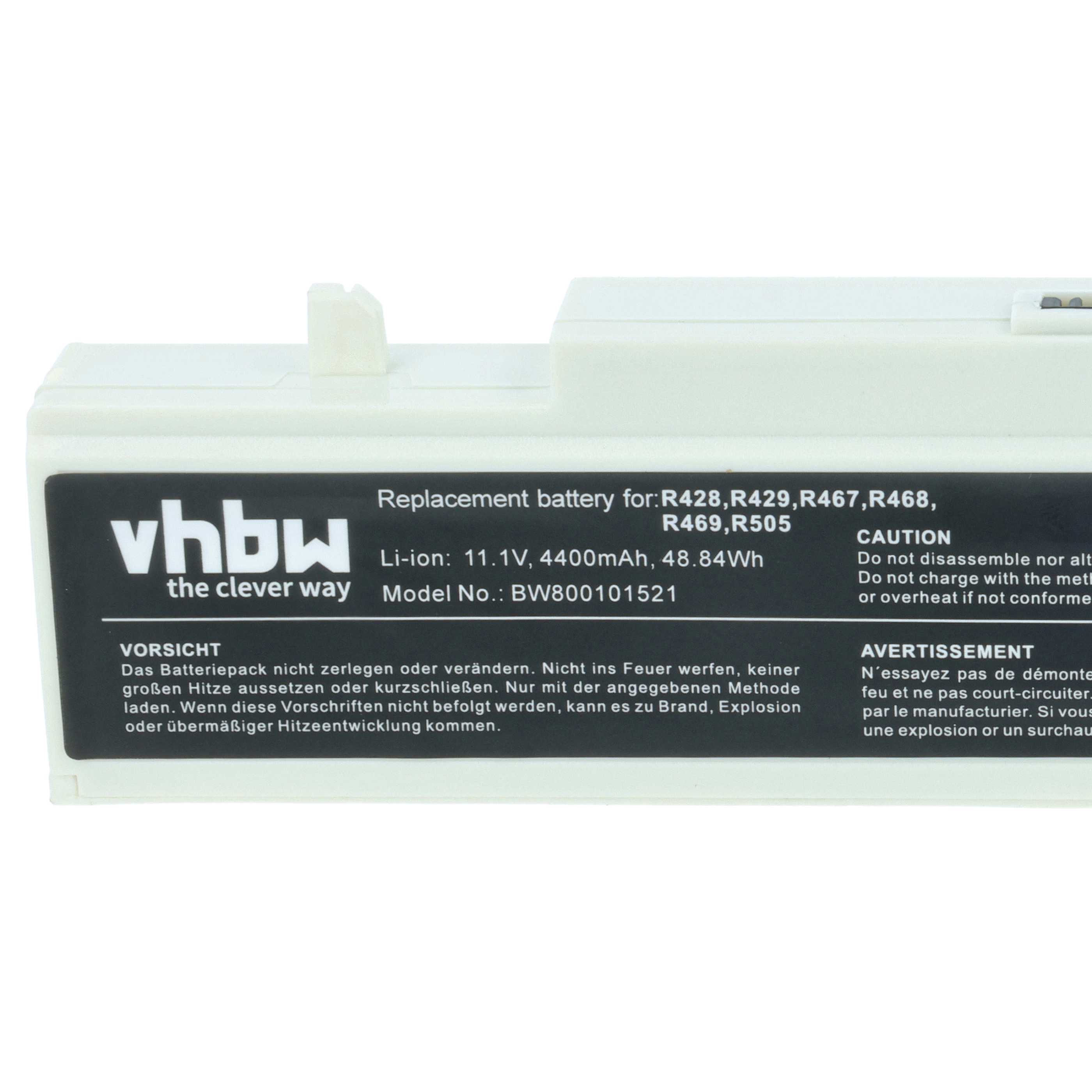 Batteria sostituisce Samsung AA-PL9NC6W, AA-PL9NC6B, AA-PL9NC2B per notebook - 4400mAh 11,1V Li-Ion bianco