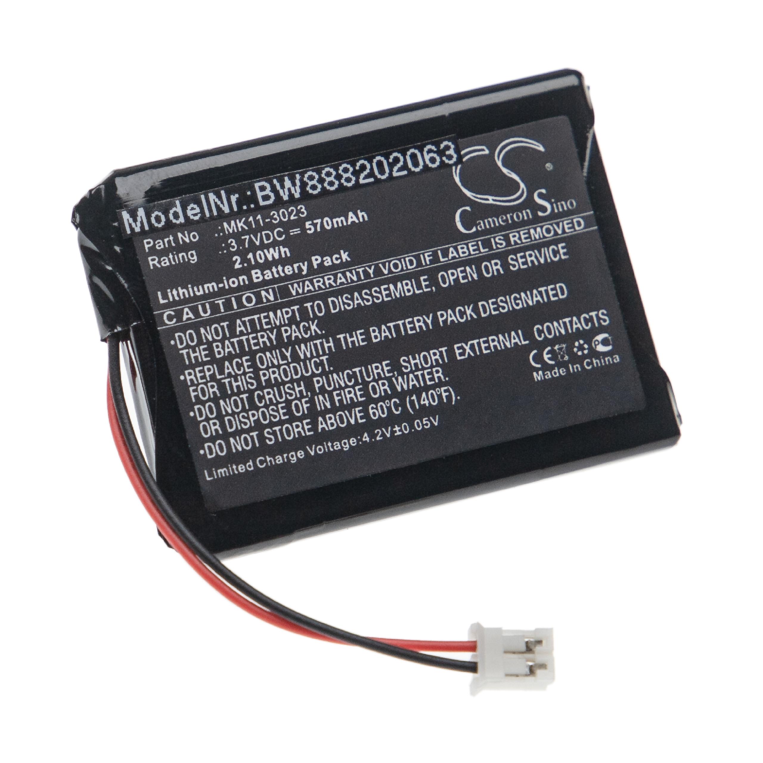 Batterie remplace Sony MK11-3023, MK11-2903, MK11-2902 pour clavier - 570mAh 3,7V Li-ion