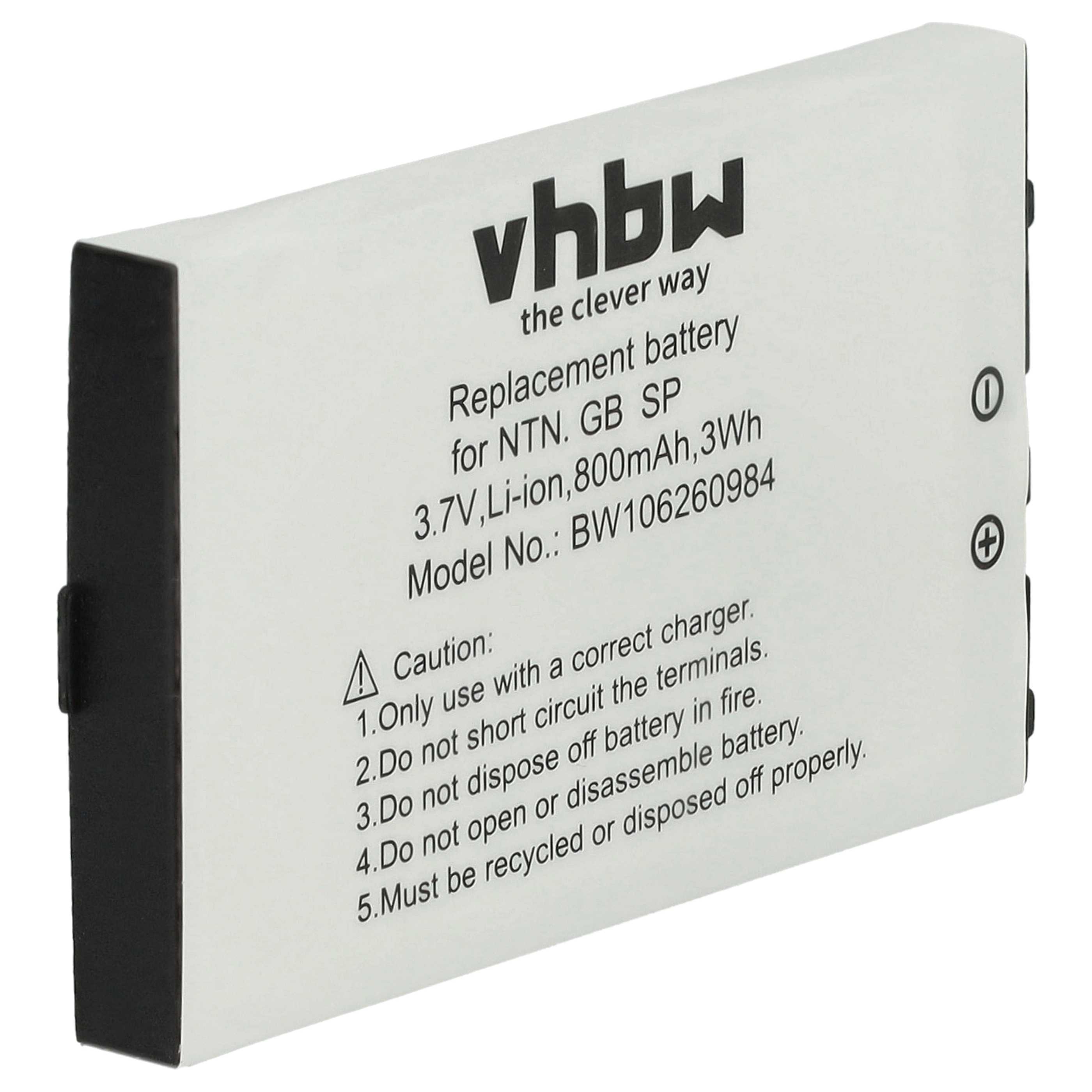 Batterie remplace Nintendo BAT-GBASP-1LI remplace Nintendo BAT-GBASP-1LI pour console de jeux - 800mAh, 3,7V