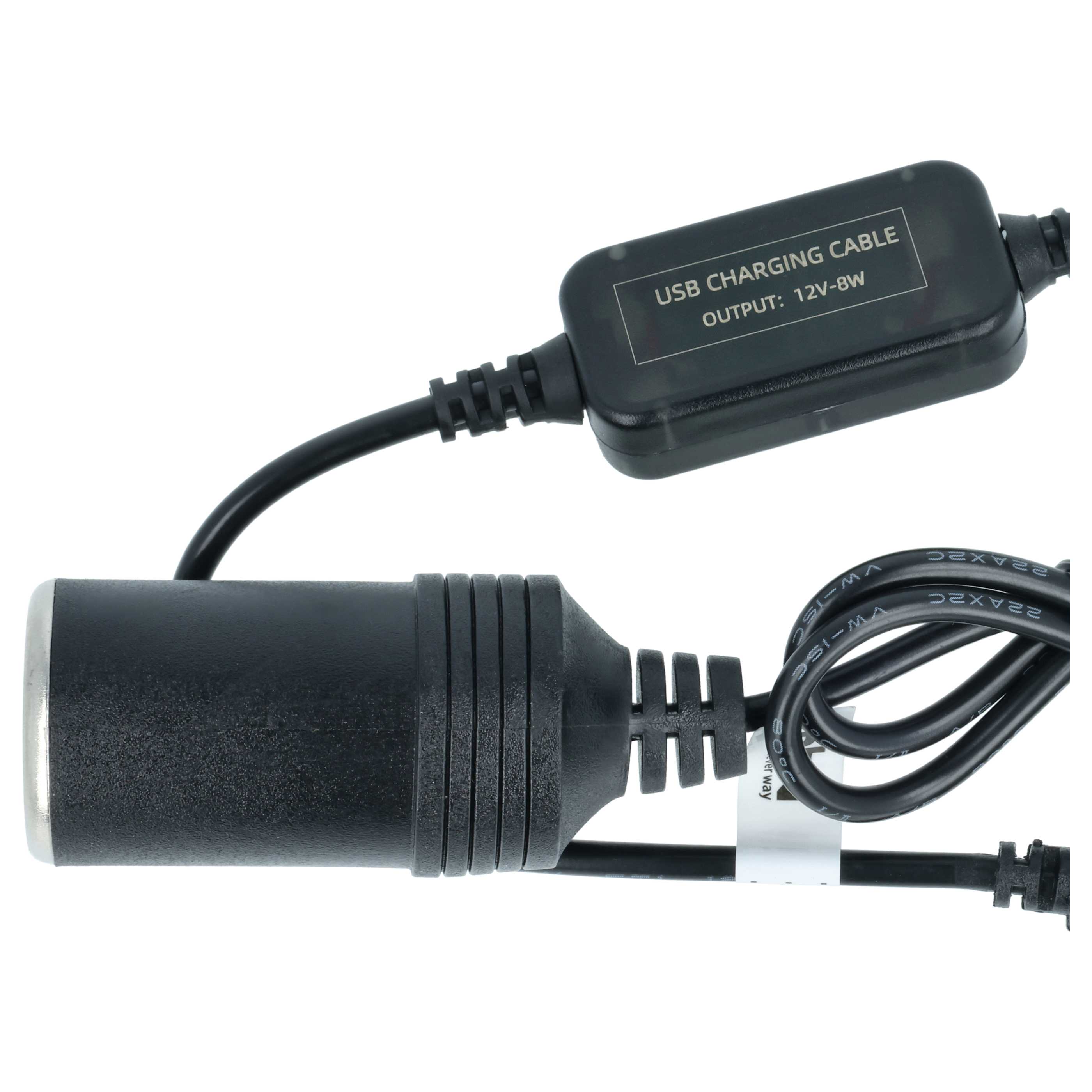 USB Zigarettenanzünder Adapter - 5V auf 12V Konverterkabel, USB-A auf 12V Buchse, 60 cm