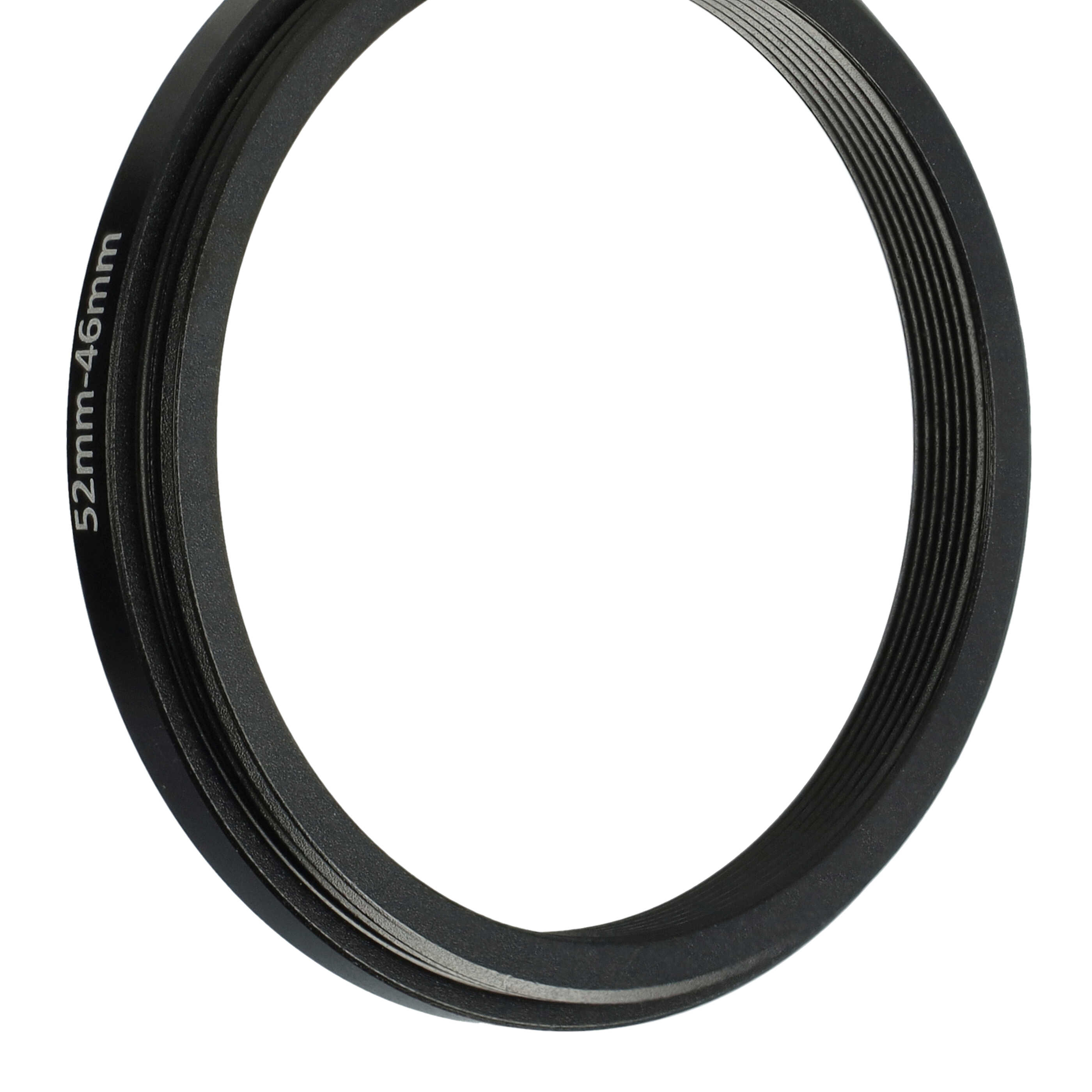 Anillo adaptador Step Down de 52 mm a 46 mm para objetivo de la cámara - Adaptador de filtro, metal, negro