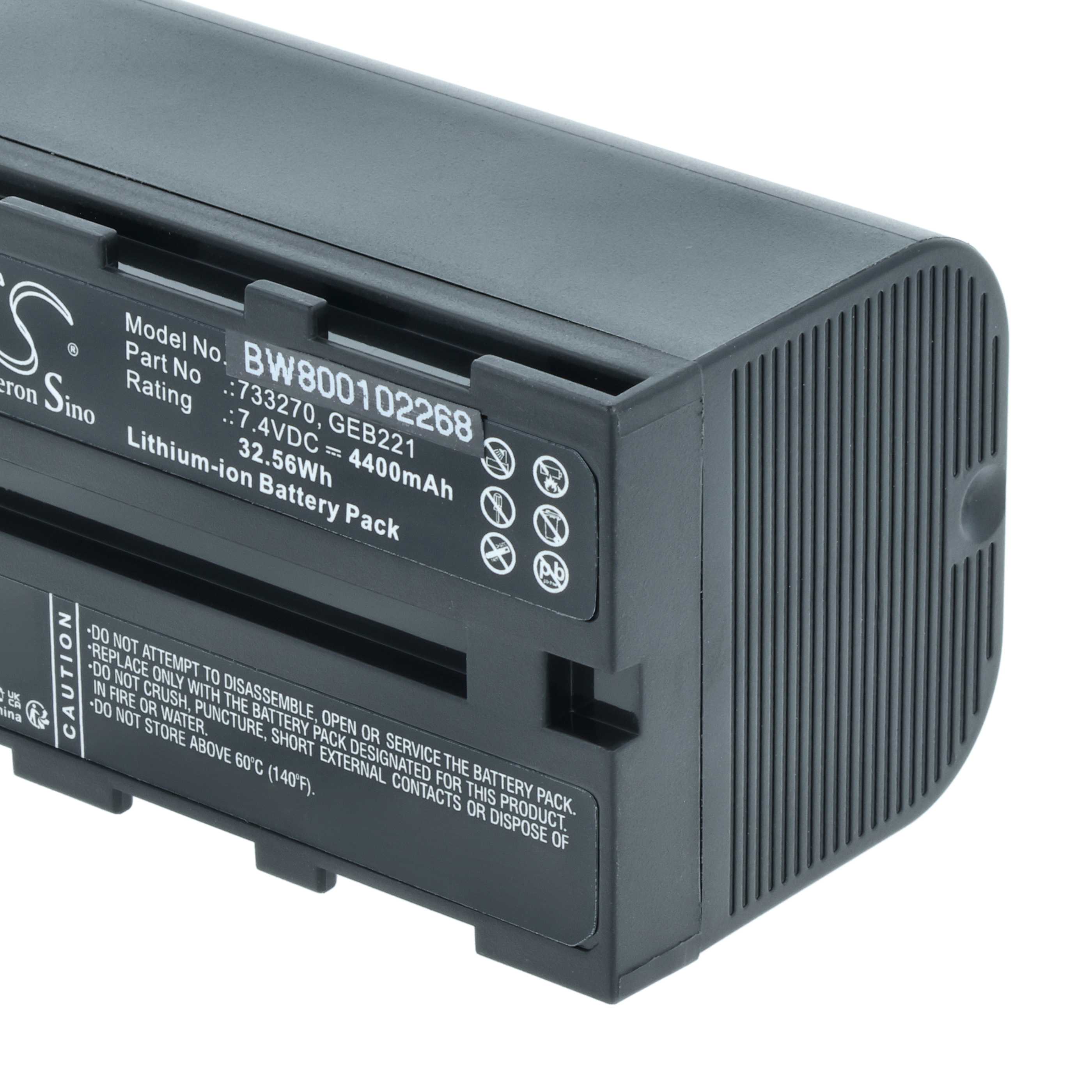 Batería reemplaza Geomax ZBA200, ZBA400 para dispositivo medición (4400 mAh, 7,4 V, Li-Ion)