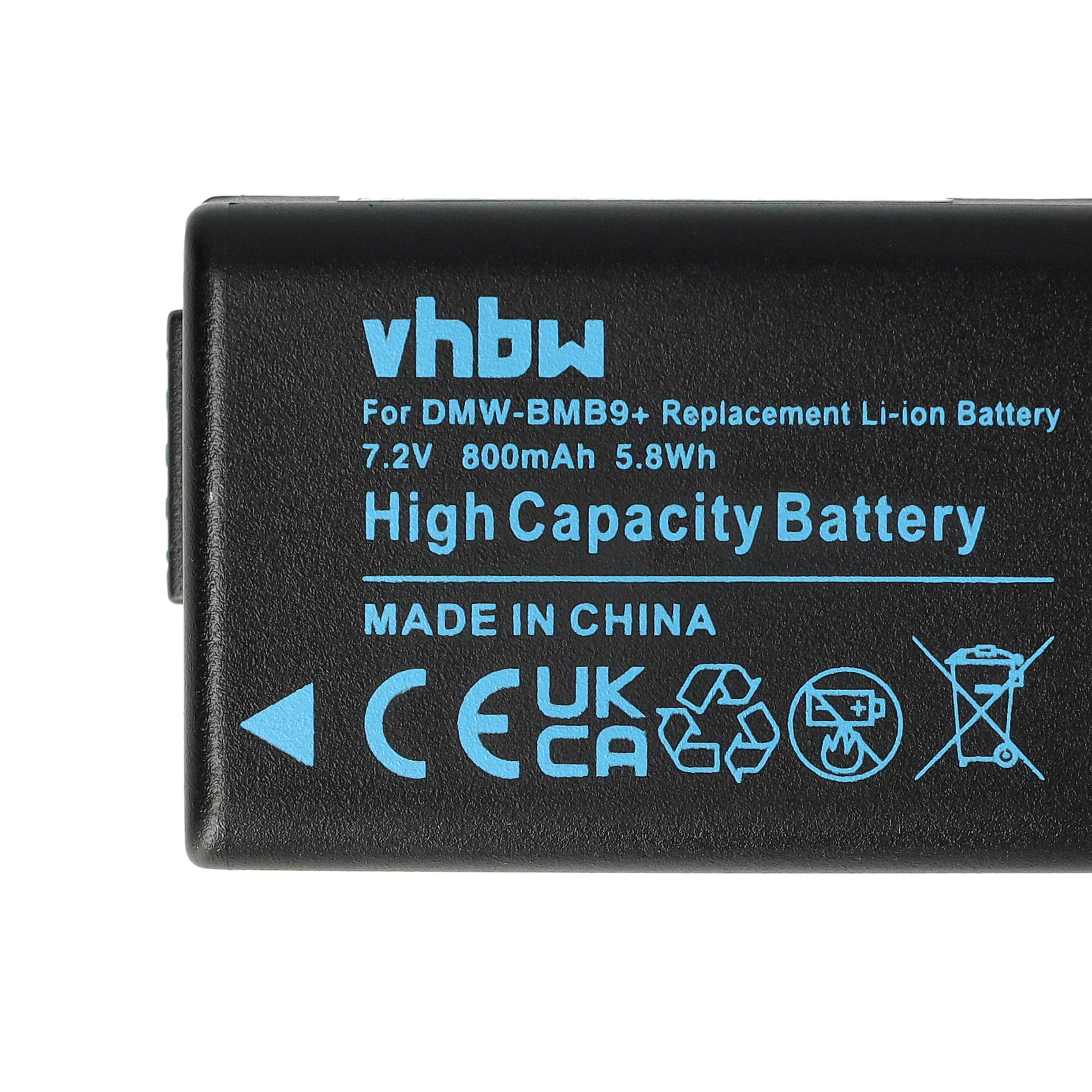 Batterie remplace Leica BP-DC9E, BP-DC9 pour appareil photo - 800mAh 7,2V Li-ion