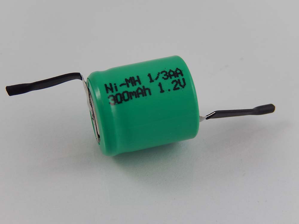 Akumulator guzikowy (1x ogniwo) typ 1/3AA do modeli, lamp solarnych itp. zamiennik 1/3AA - 300 mAh 1,2 V NiMH