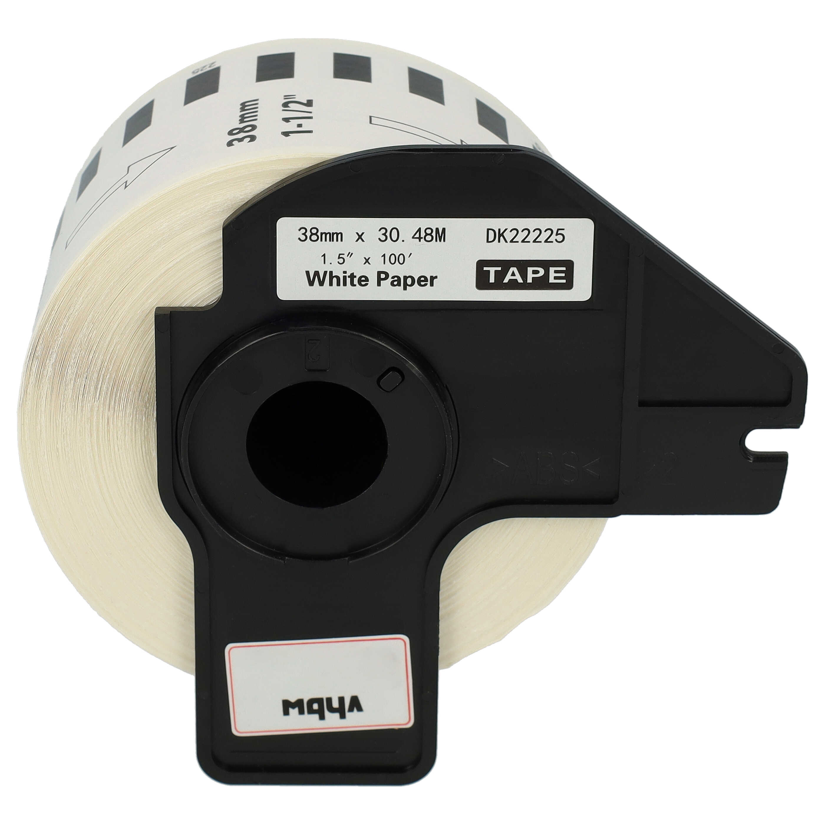 3x Label Roll replaces Brother DK-22225 Labeller - 38 mm x 30.48 m + Holder