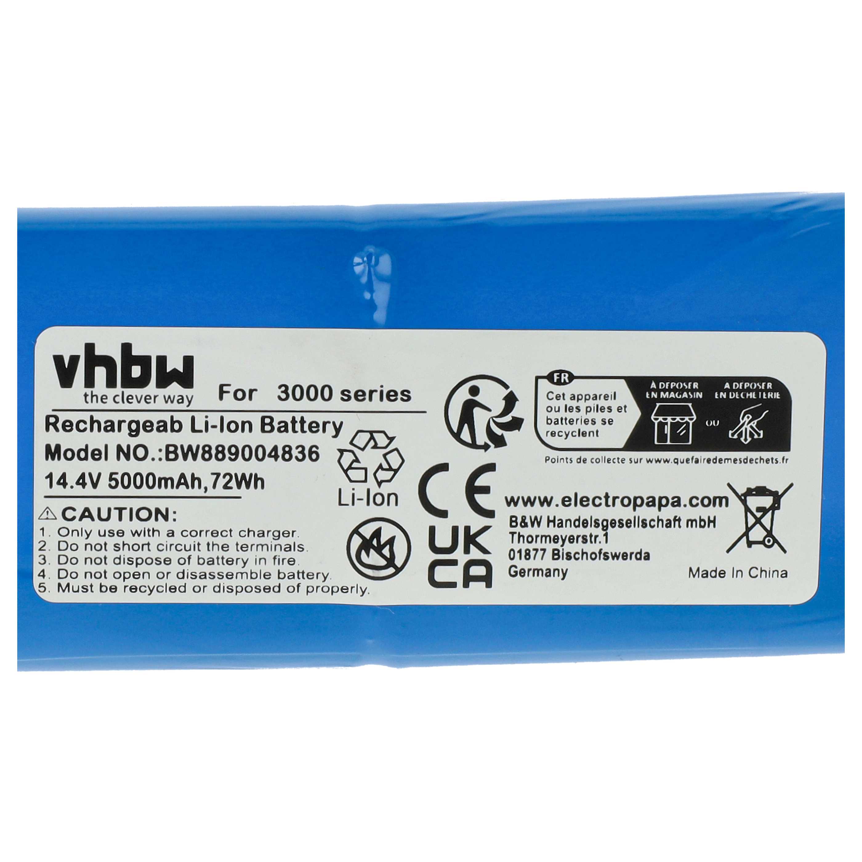 Battery replaces Philips C1048A2 for Philips 5000mAh, 14.4V, Li-Ion