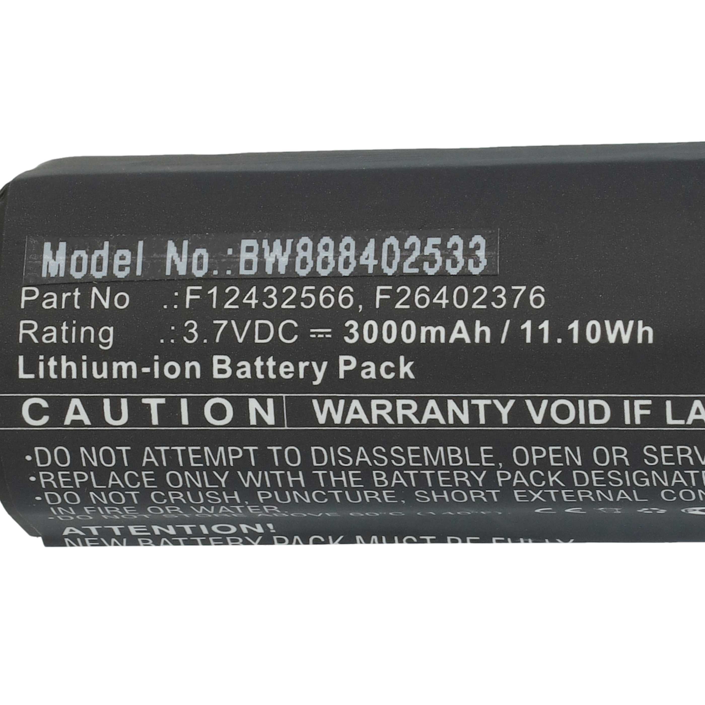 5x Batteries remplace Ingenico F12432566, F26402376 pour scanner de code-barre Ingenico - 3000mAh 3,7V