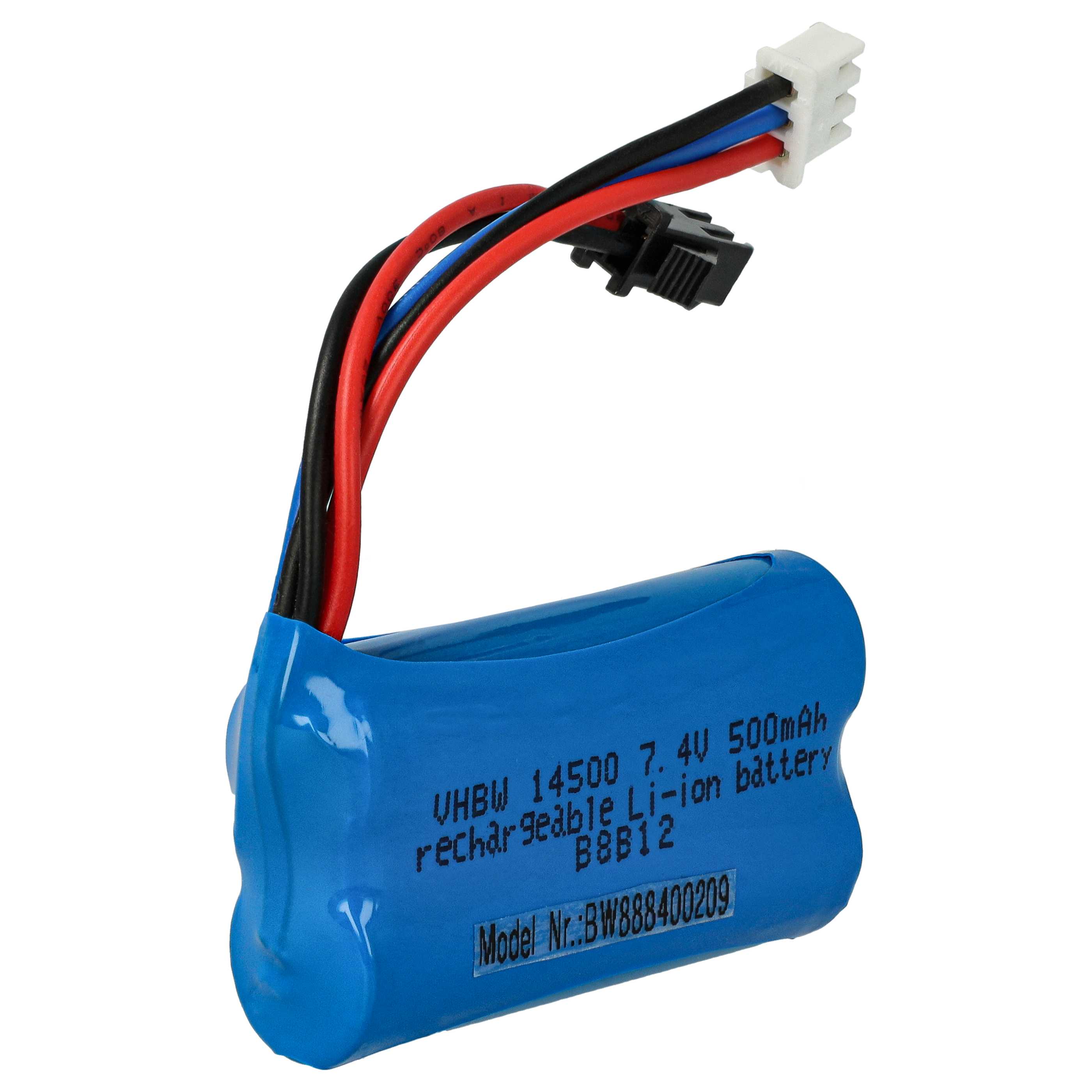 Batterie pour modèle radio-télécommandé - 500mAh 7,4V Li-ion, SM-2P