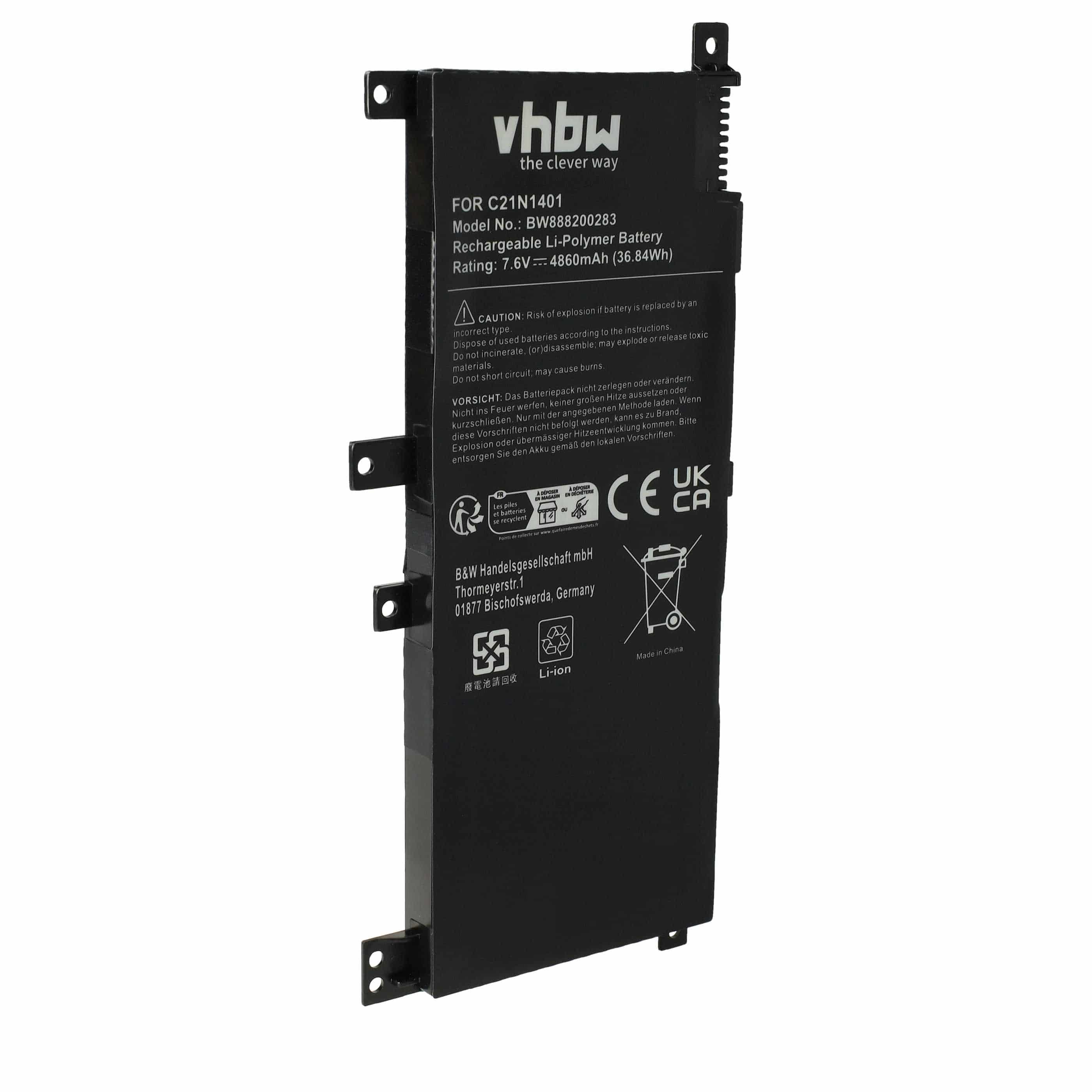 Akumulator do laptopa zamiennik Asus PP21AT149Q-1, C21N1409, C21N1401, 0B200-01130200 - 4860 mAh 7,6 V LiPo