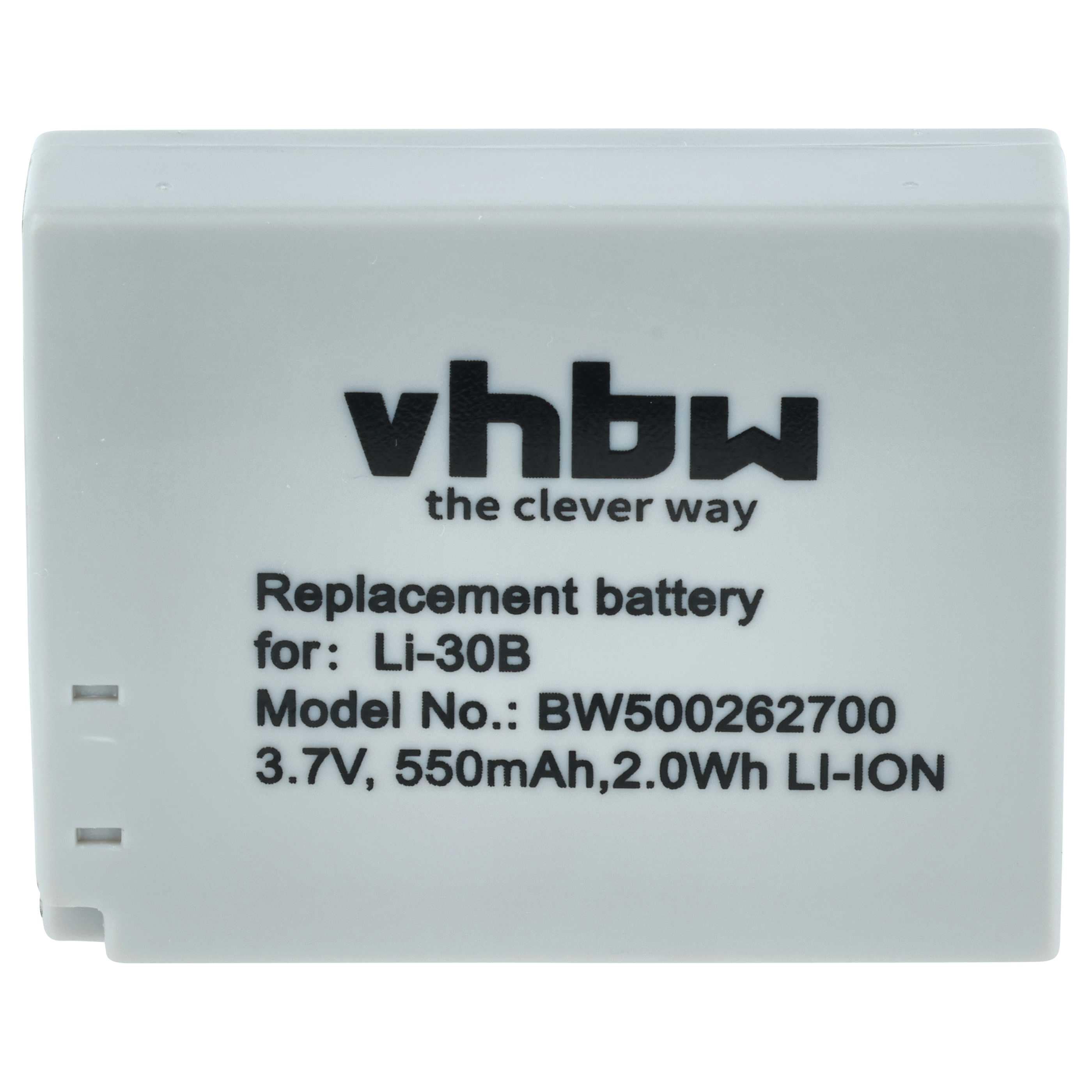 2x Battery replaces Olympus Li-30B - 550mAh, 3.7V, Li-Ion