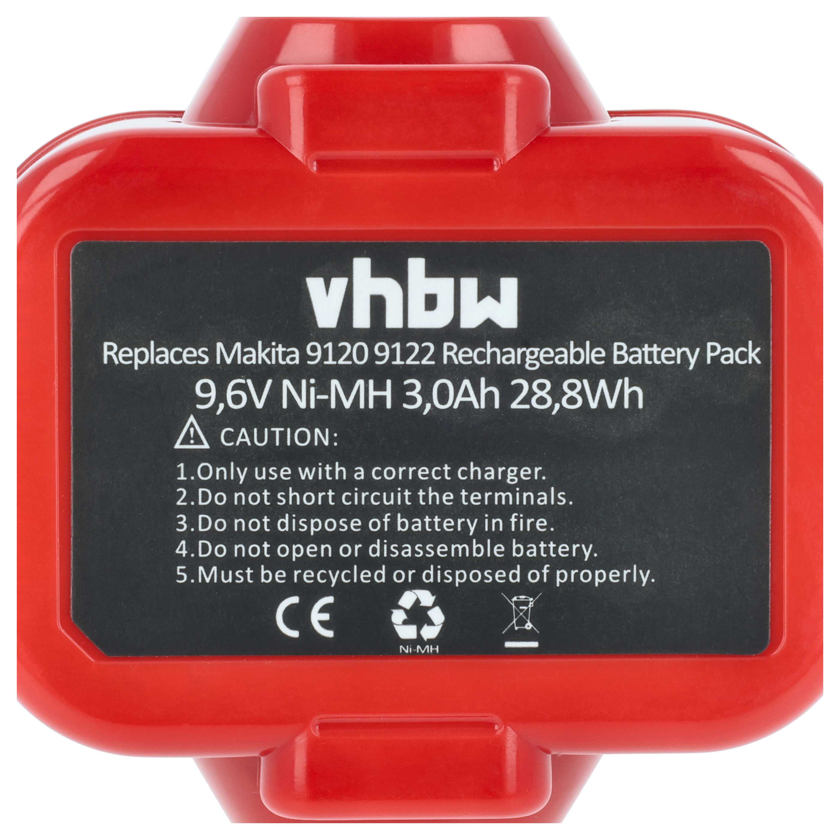 3x Battery replaces Makita 192321-5, 192404-1, 192019-4, 192534-8 Electric Power Tool - 3000 mAh, 9.6 V, NiMH