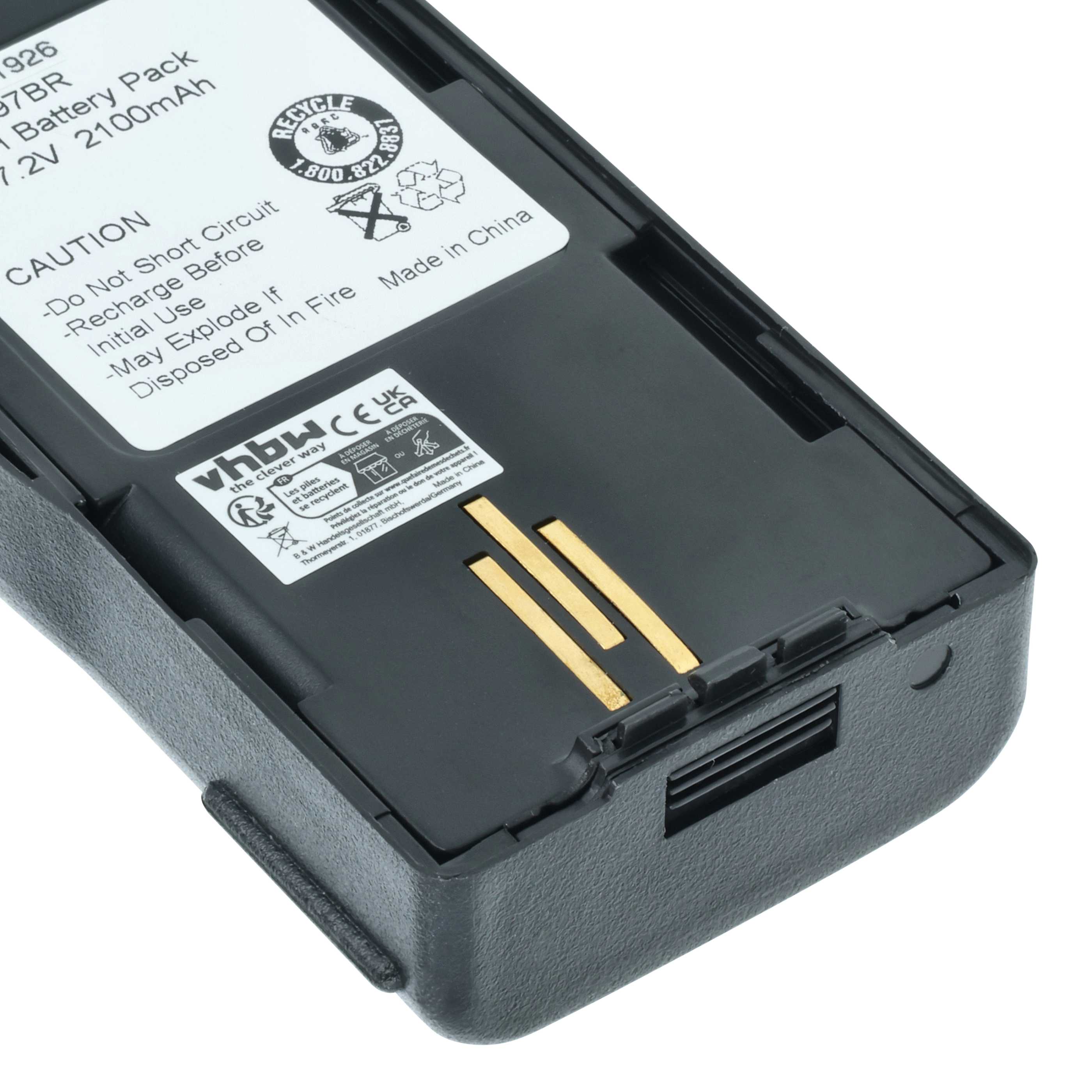 Radio 5x Battery replaces Motorola NTN7394, NTN7394AR, NTN7394A, NTN7394B, NTN7394AS - 2100 mAh 7.2 V NiMH