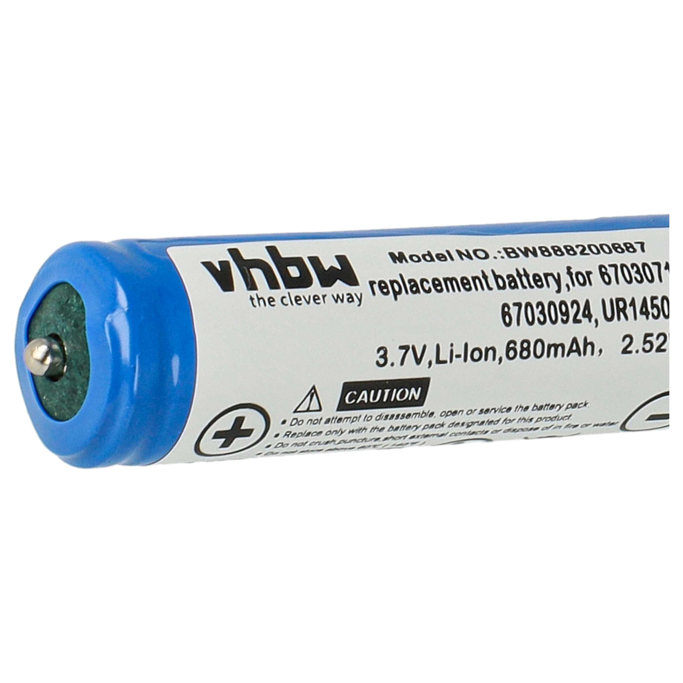 Electric Razor Battery Replacement for Braun 67030924, 67030718, 7030924, 81489177 - 680 mAh 3.7 V Li-Ion