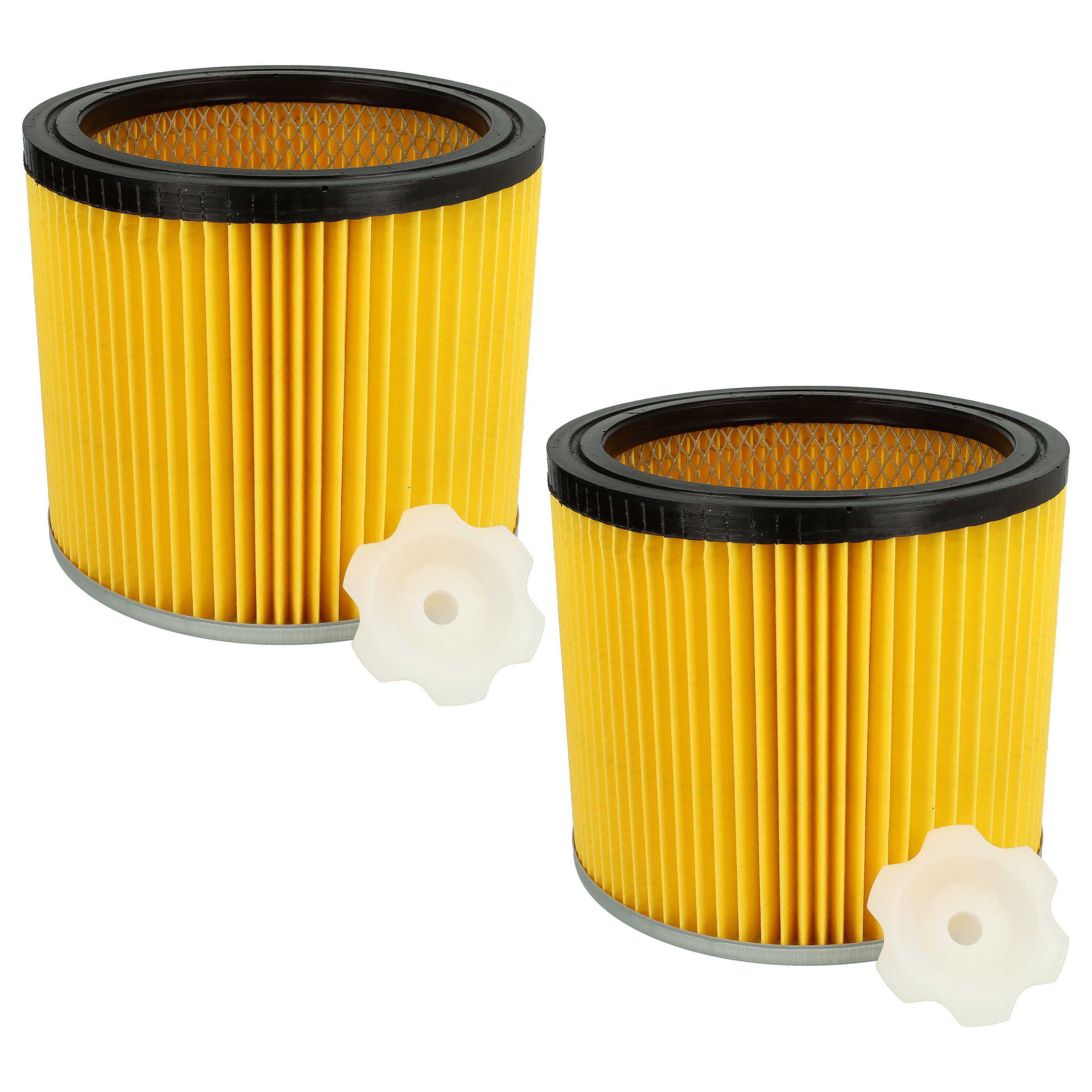 2x cartridge filter replaces Bosch 2 607 432 001, 2607432001 for Bosch Vacuum Cleaner, black / silver / yellow