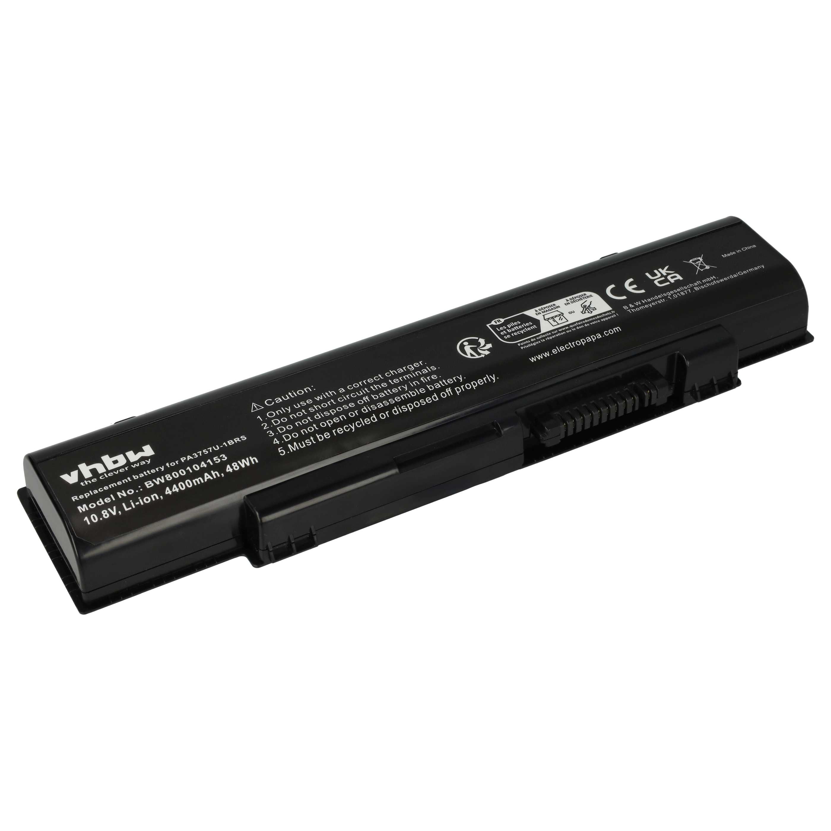 Akumulator do laptopa zamiennik Toshiba PA3757U-1BRS, PABAS213 - 4400 mAh 10,8 V Li-Ion, czarny