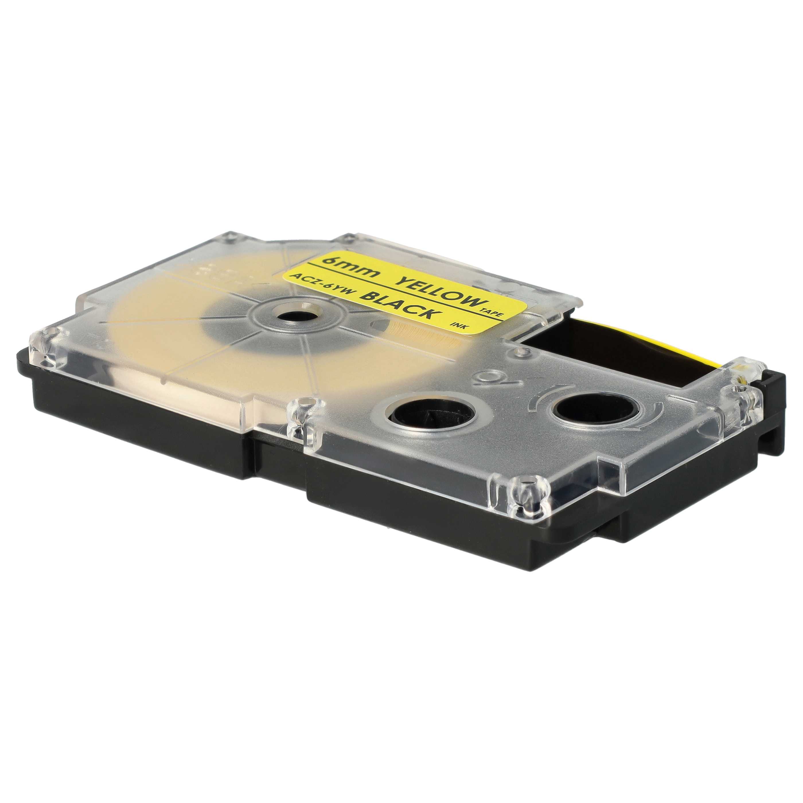 Cassetta nastro sostituisce Casio XR-6YW1, XR-6YW per etichettatrice 6mm nero - giallo