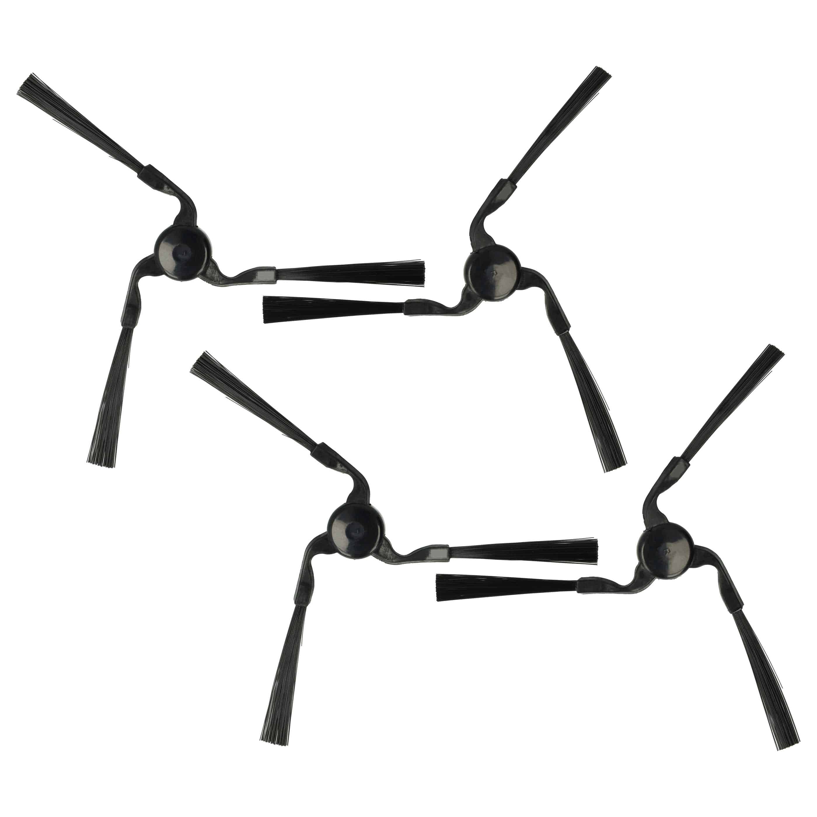 4x Side Brush replaces Miele 9724010, RX1-SB, RX-SB2 for Miele Robot Vacuum Cleaner etc. - 3-armed, black