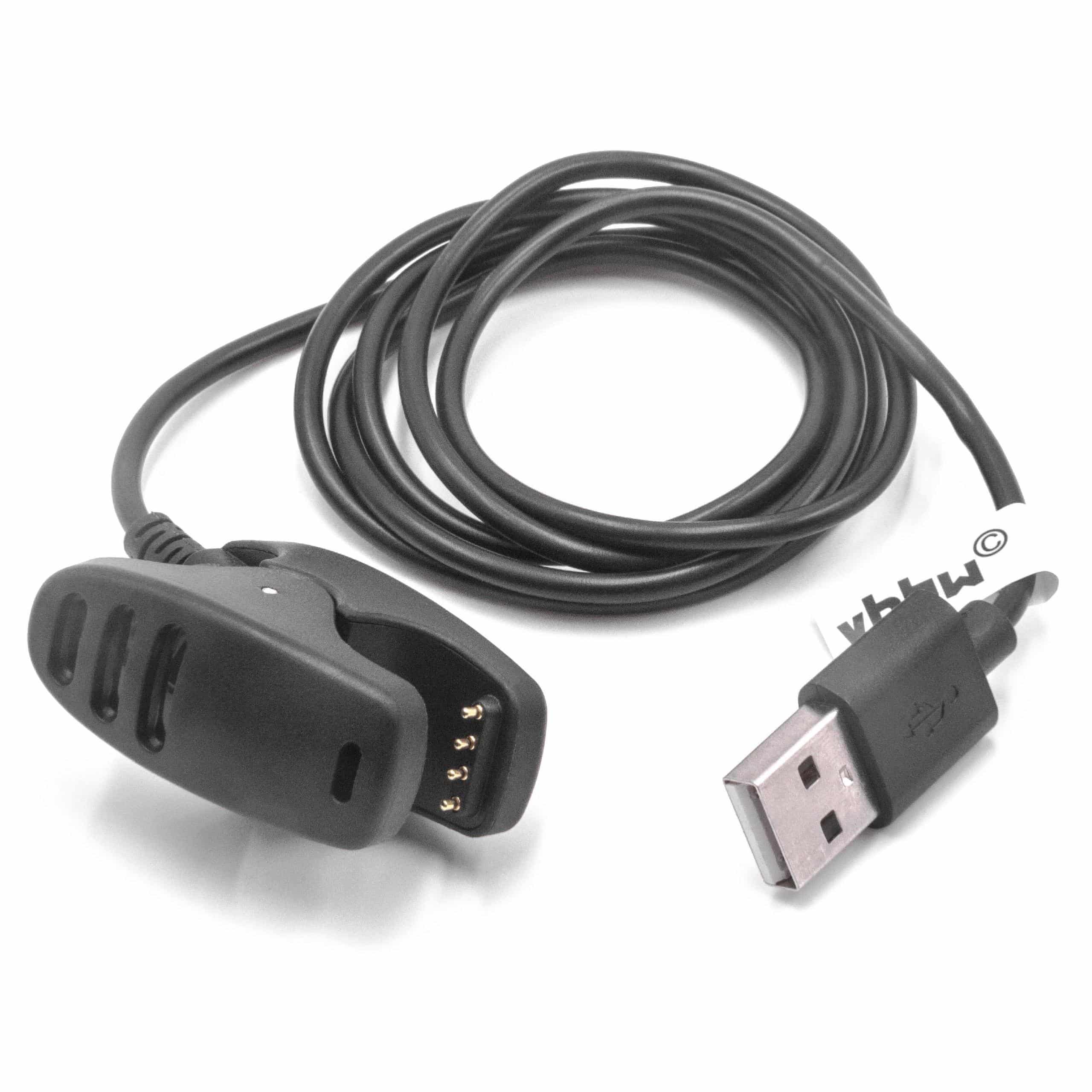 Cable de carga USB para smartwatch Suunto 3 Fitness Watch - negro 100 cm