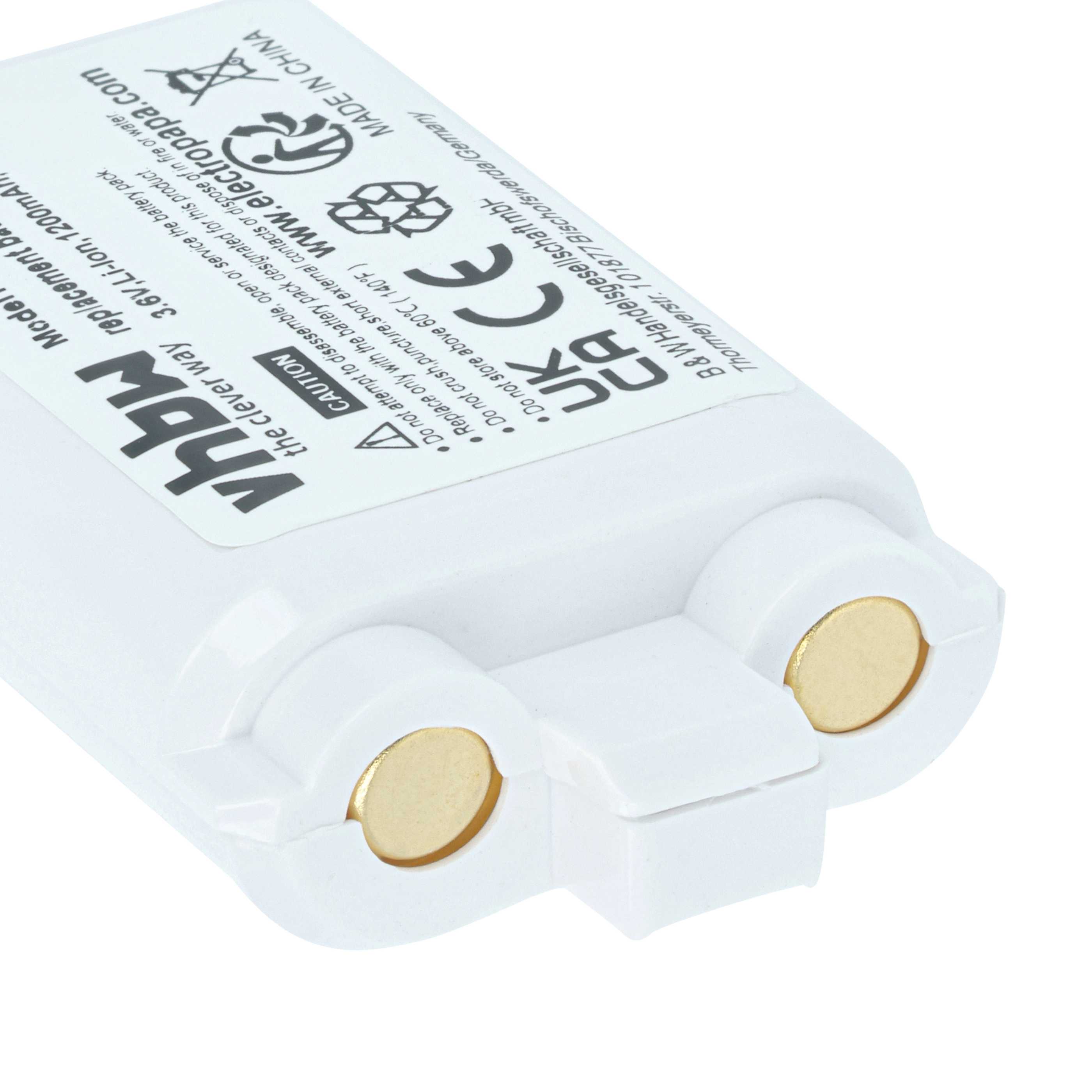 Batería reemplaza Shure SB903 para sistema radio (1200 mAh, 3,7 V, Li-Ion)