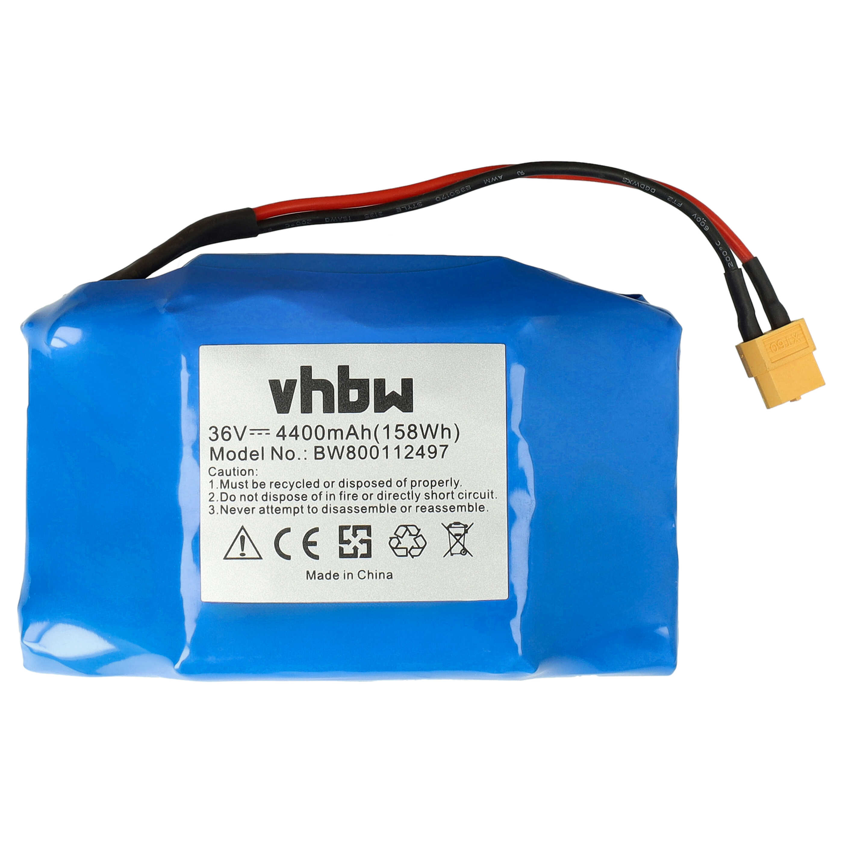 Batería reemplaza Bluewheel 10IXR19/65-2, HPK-11 para aerotabla eléctrica E-Board - 4400 mAh 36 V Li-Ion