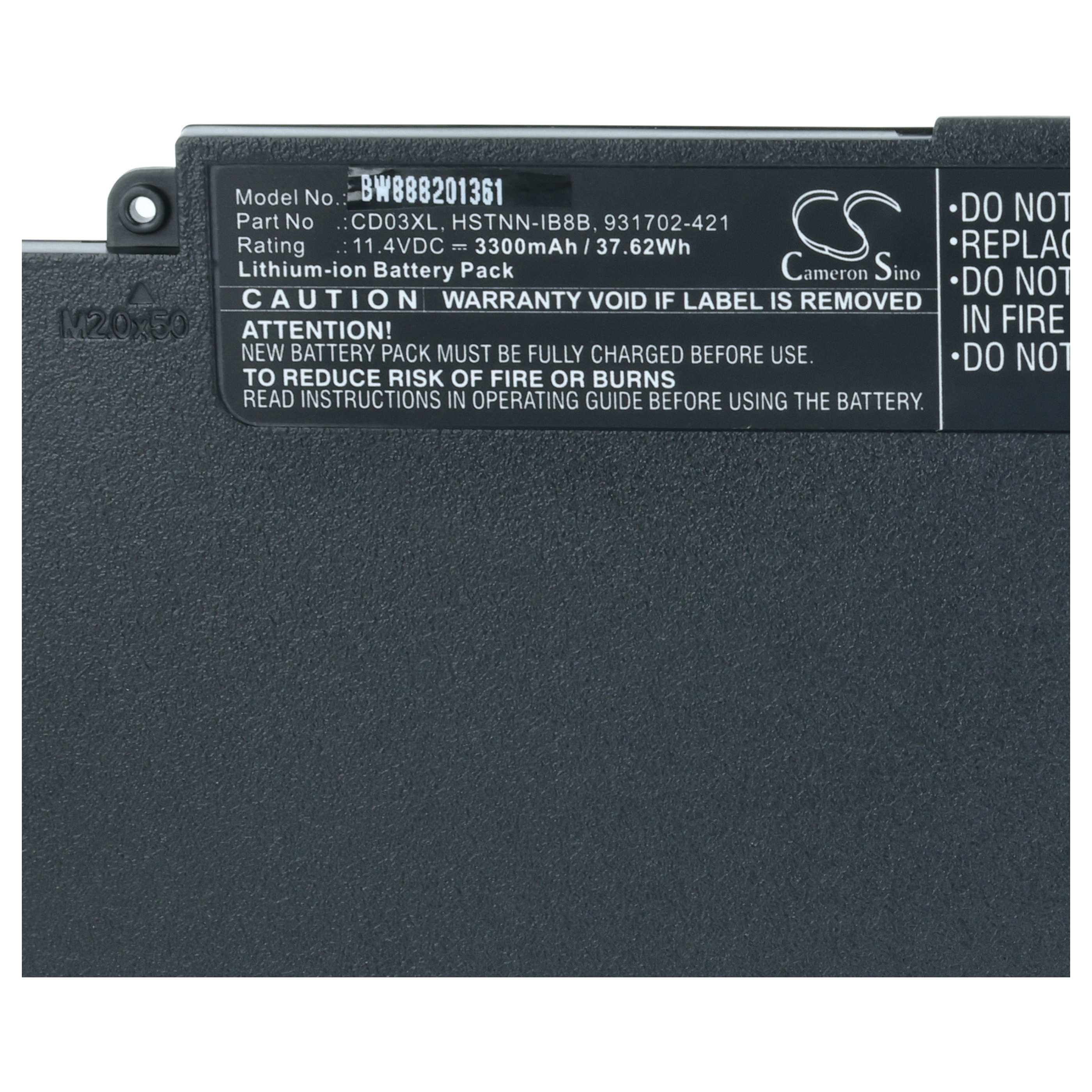 Akumulator do laptopa zamiennik HP 931702-421, 931702-171, 931702-541 - 3300 mAh 11,4 V Li-Ion, czarny