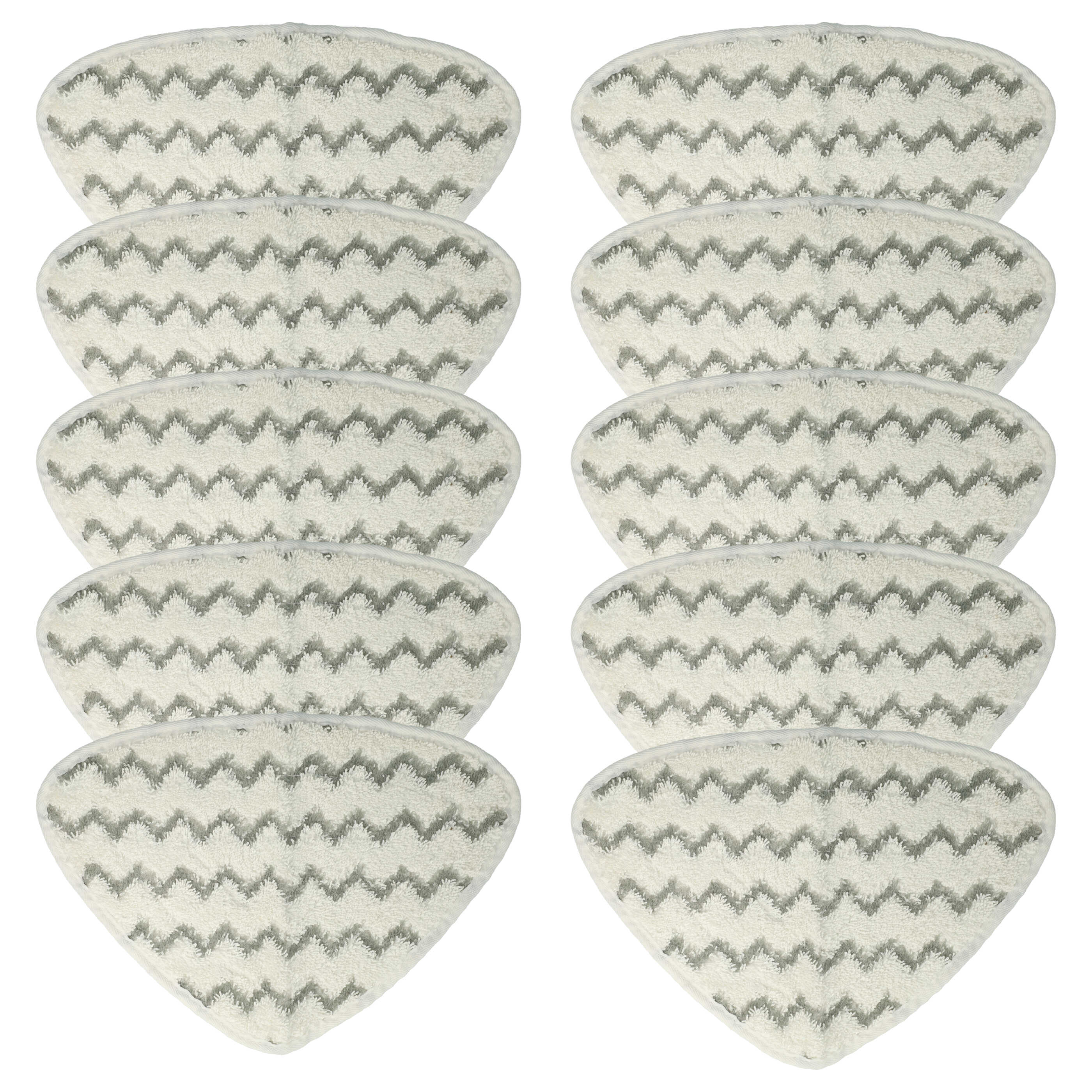 10x Cleaning Pad replaces Vileda 146576 for ViledaHot Spray Steamer, Steam Mop - Microfibre Grey White