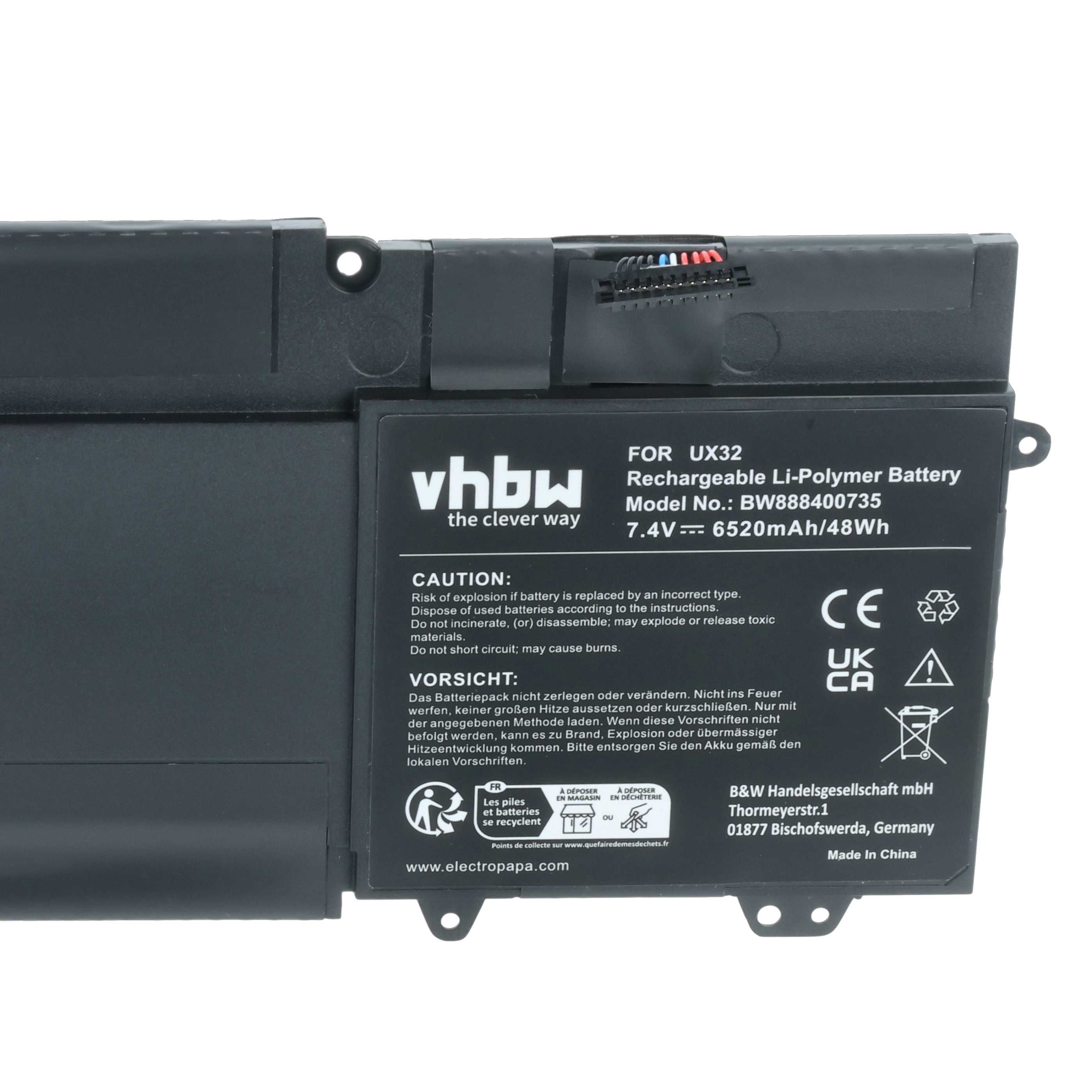 Akumulator do laptopa zamiennik Asus 0B200-00070000, C23-UX32, 0B200-00070100 - 6520 mAh 7,4 V LiPo